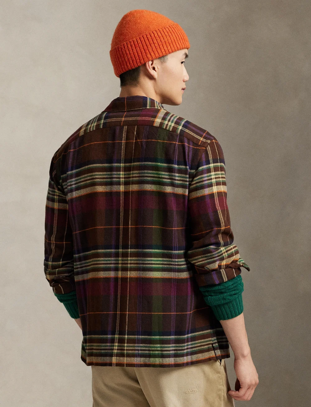 Polo Ralph Lauren - Plaid Brushed Flannel Overshirt - basic skjortor - 6943c brown green - 2