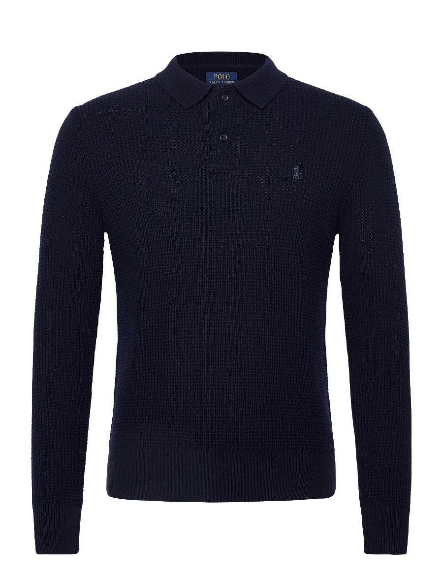 Polo Ralph Lauren - COTTON WOOL-LSL-PLO - langärmelige gestrickte polohemden - hunter navy - 1