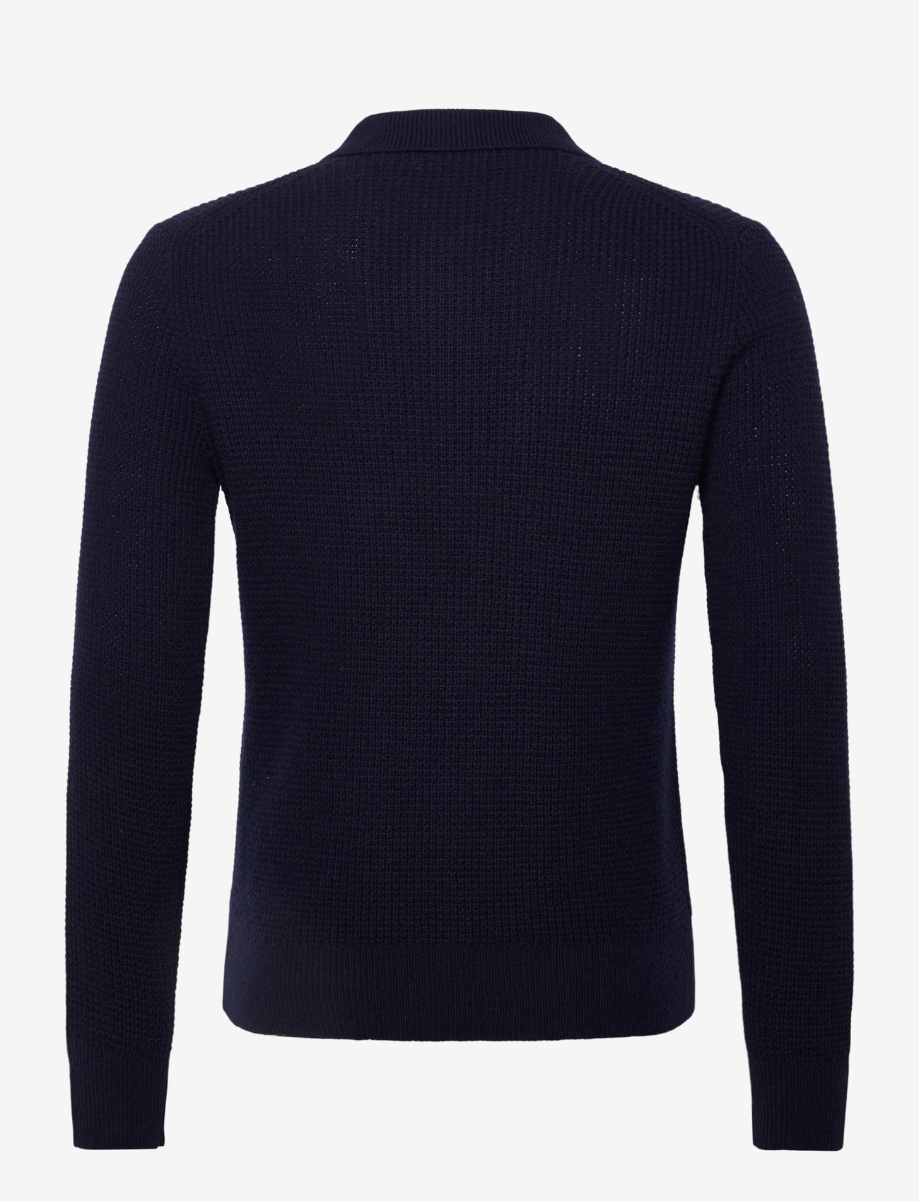 Polo Ralph Lauren - Textured Wool-Cotton Polo-Collar Sweater - polostrik - hunter navy - 1