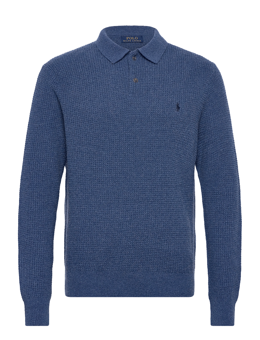 Polo Ralph Lauren - COTTON WOOL-LSL-PLO - langärmelige gestrickte polohemden - sea salt blue hth - 1
