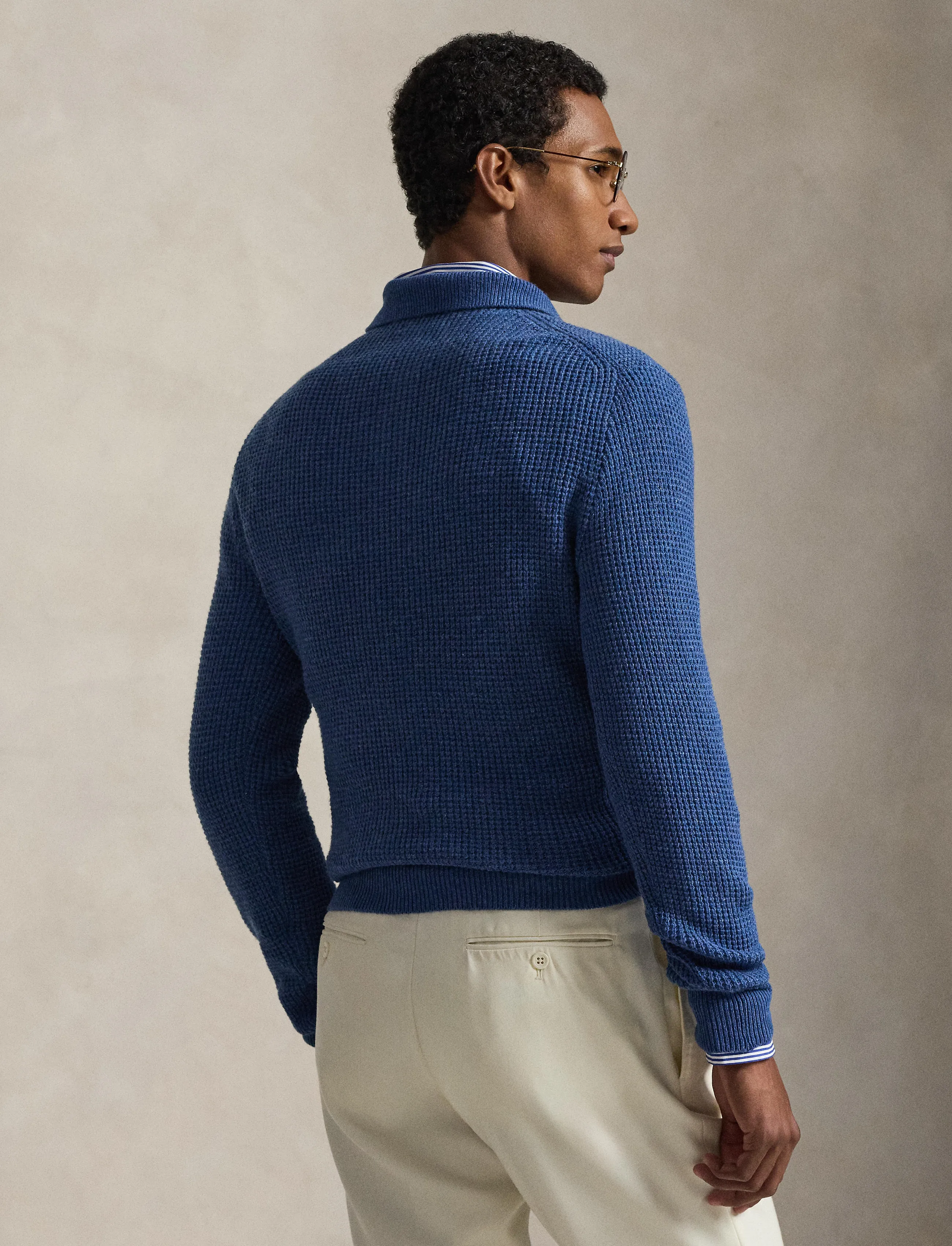 Polo Ralph Lauren Cotton Wool-Lsl-Plo, S, Knitwear, Blau - Long Sleeve Knitted Polos, Männerswear