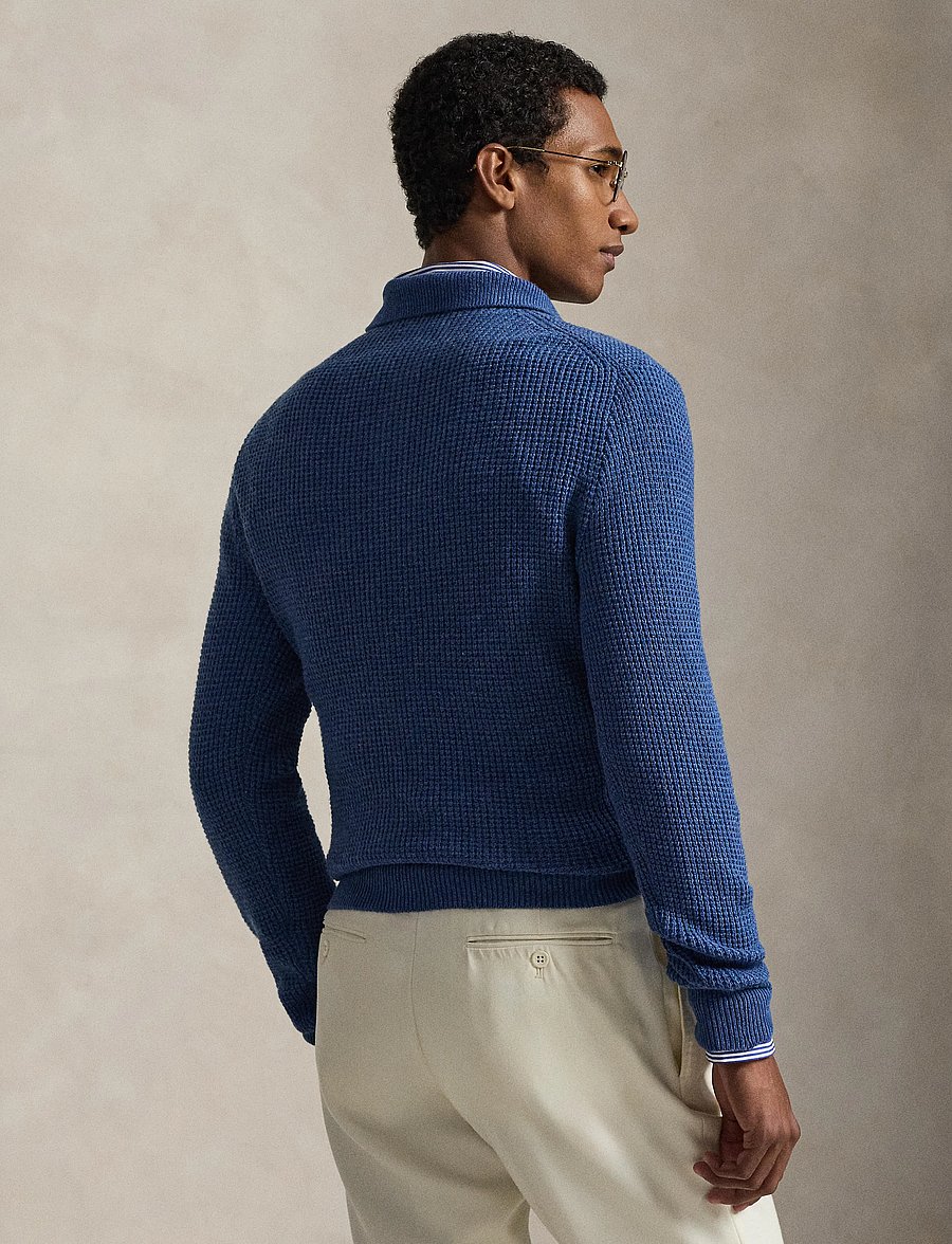 Polo Ralph Lauren - COTTON WOOL-LSL-PLO - langärmelige gestrickte polohemden - sea salt blue hth - 3