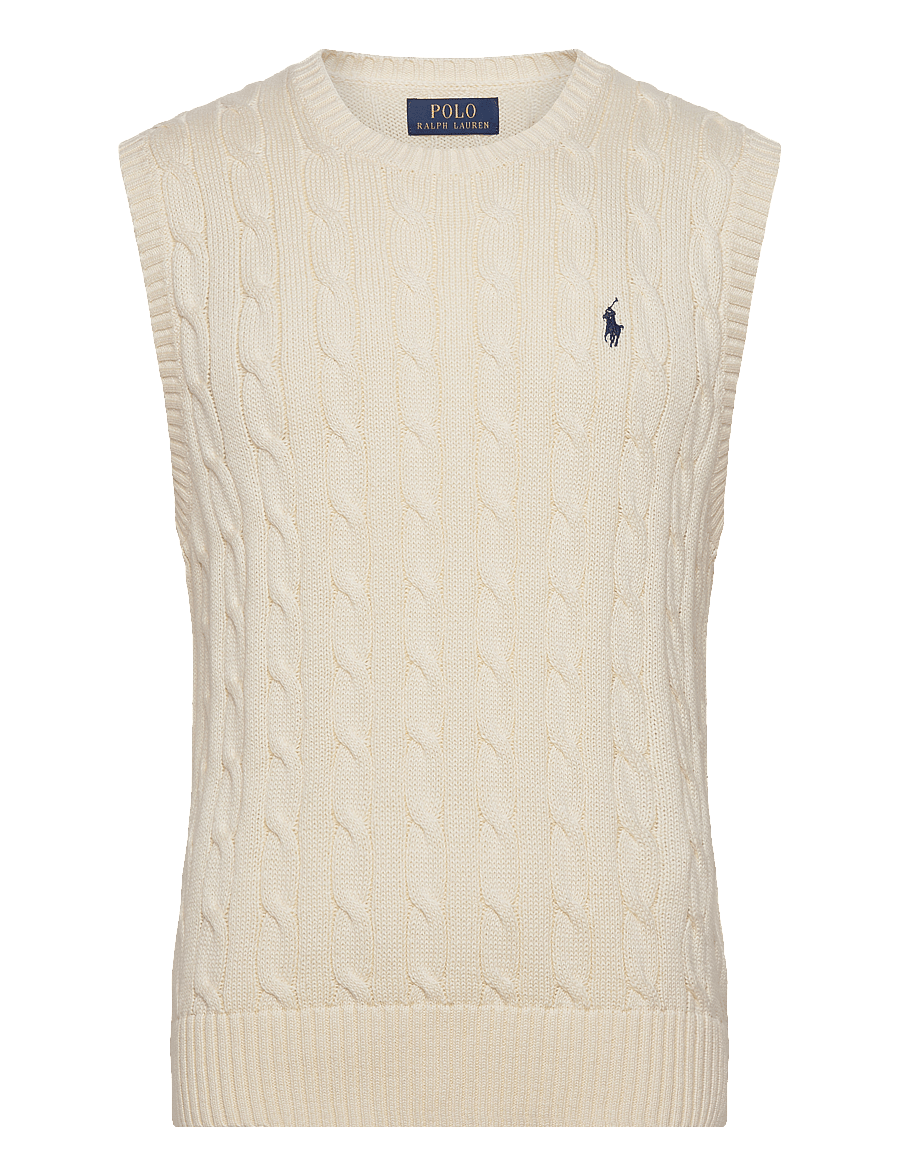 Polo Ralph Lauren - Cable-Knit Cotton Sweater Vest - prjónavesti - andover cream - 1