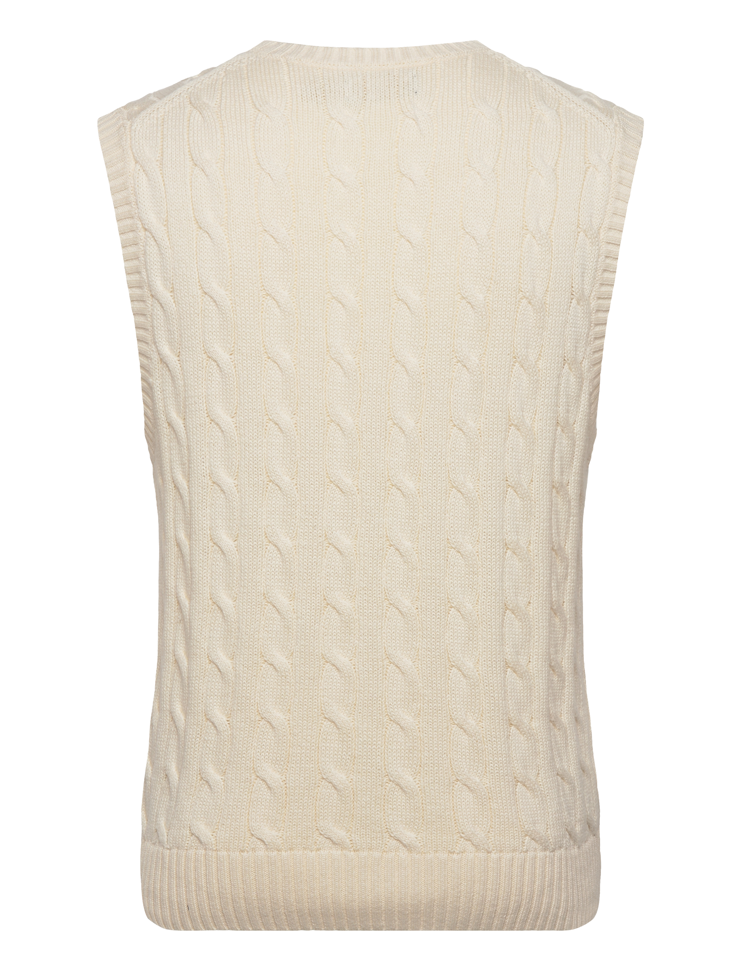 Polo Ralph Lauren - Cable-Knit Cotton Sweater Vest - knitted vests - andover cream - 2