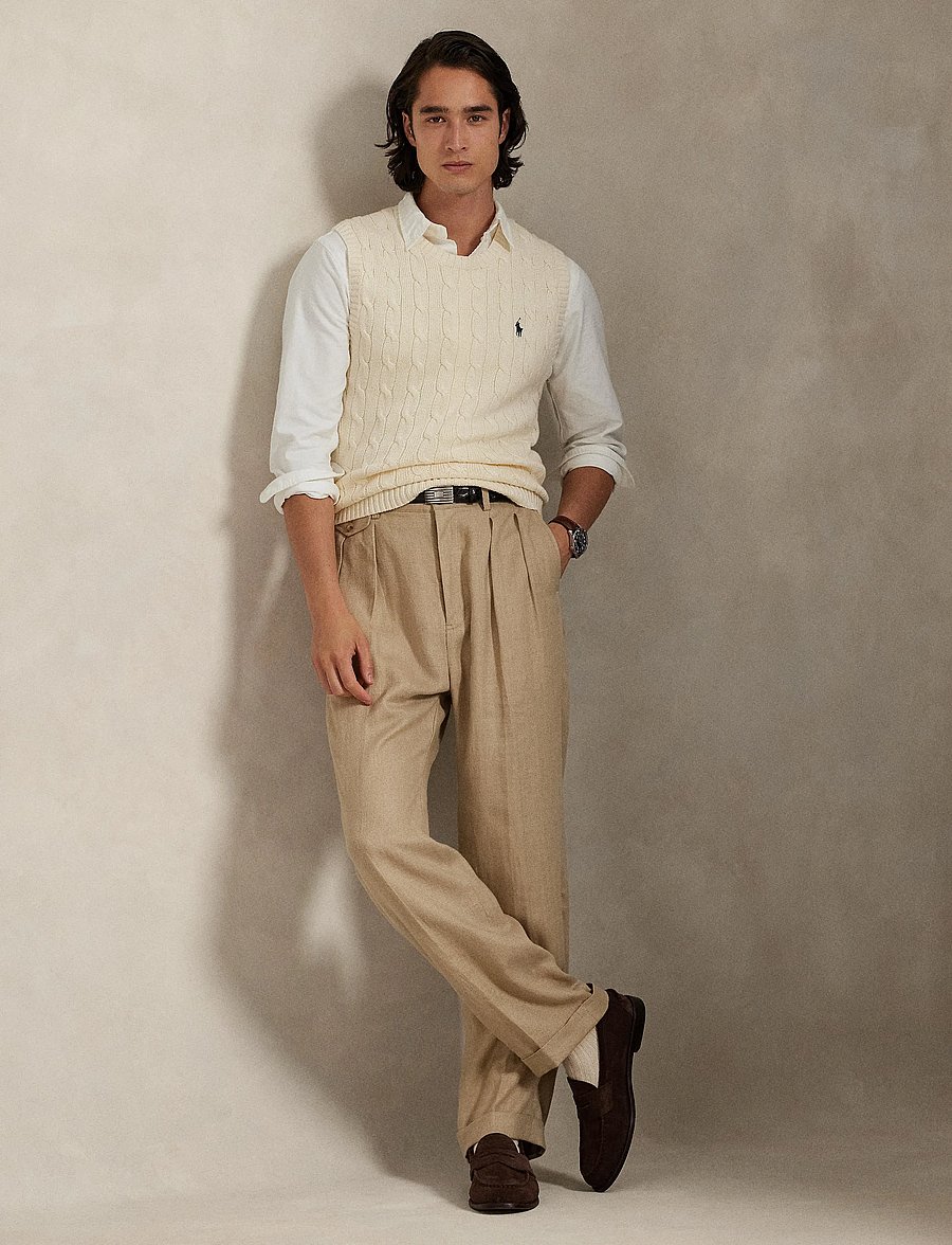 Polo Ralph Lauren - Cable-Knit Cotton Sweater Vest - prjónavesti - andover cream - 0