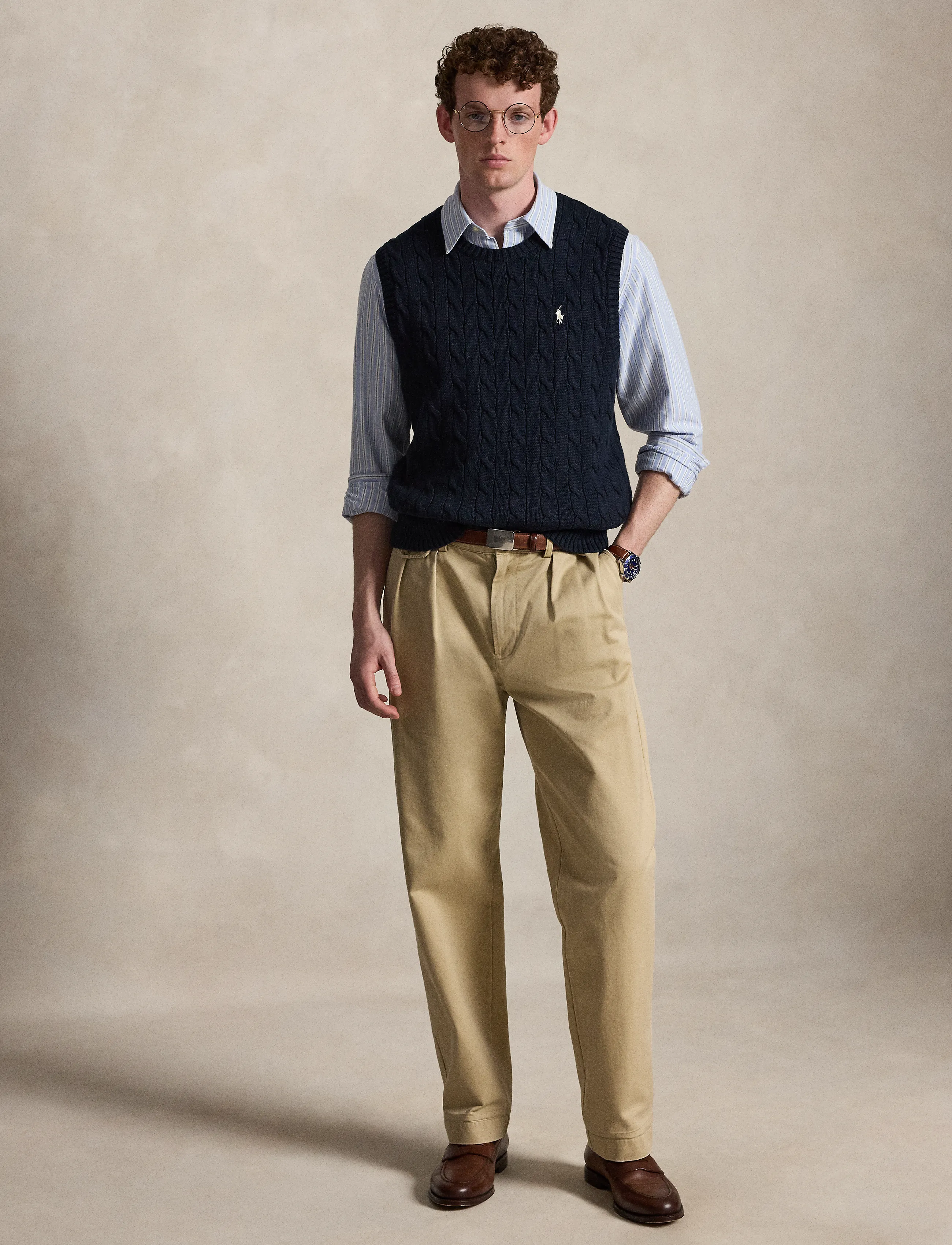 Polo Ralph Lauren Cable-Knit Cotton Sweater Vest västar herr – bild 4