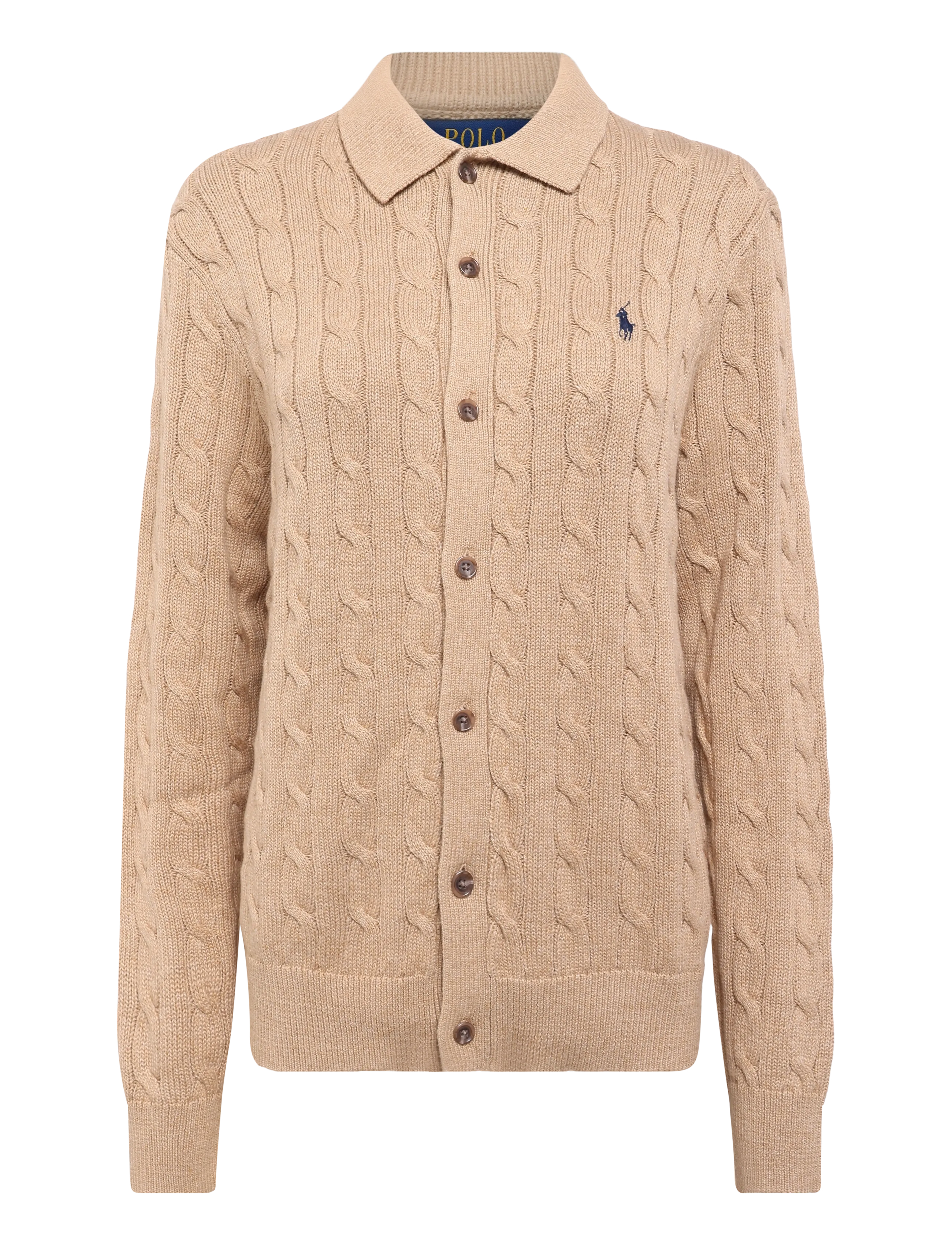 Polo Ralph Lauren 5/1 ROVING COTTON-LSL-CRD - Strickmode - CAMEL MELANGE / beige