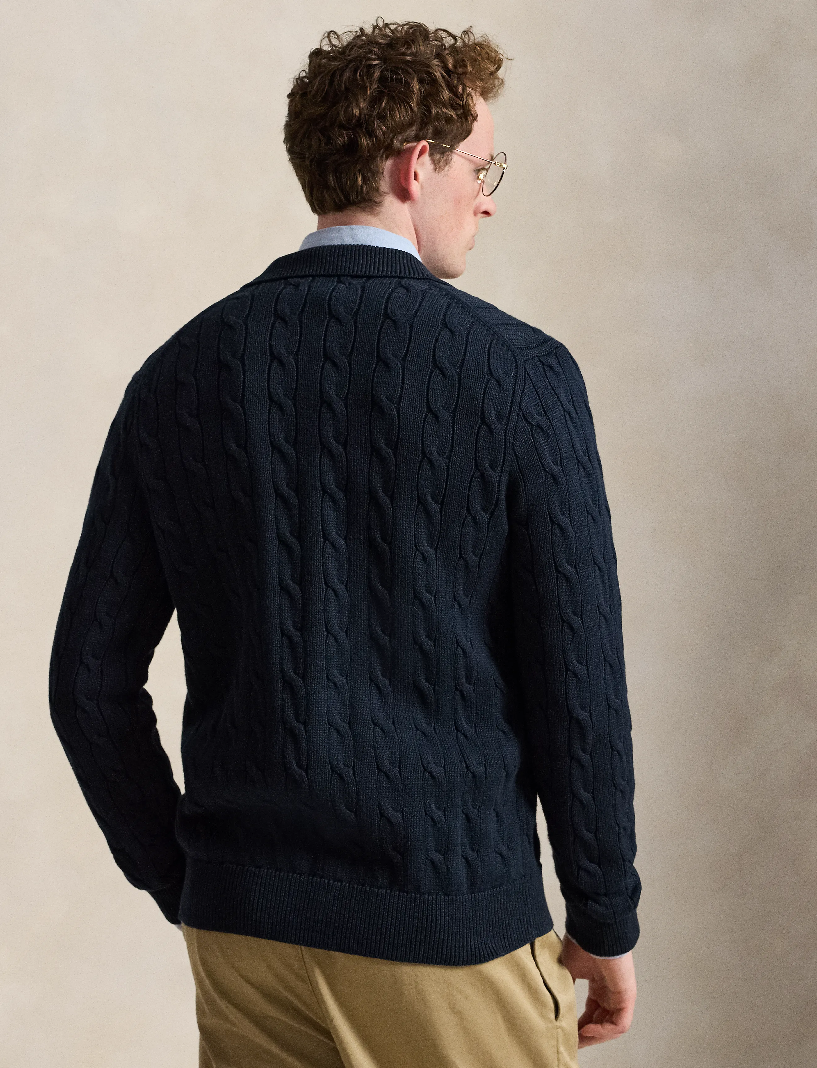 Polo Ralph Lauren - Cable-Knit Cotton Cardigan - cardigans - hunter navy w/ c8 - 4