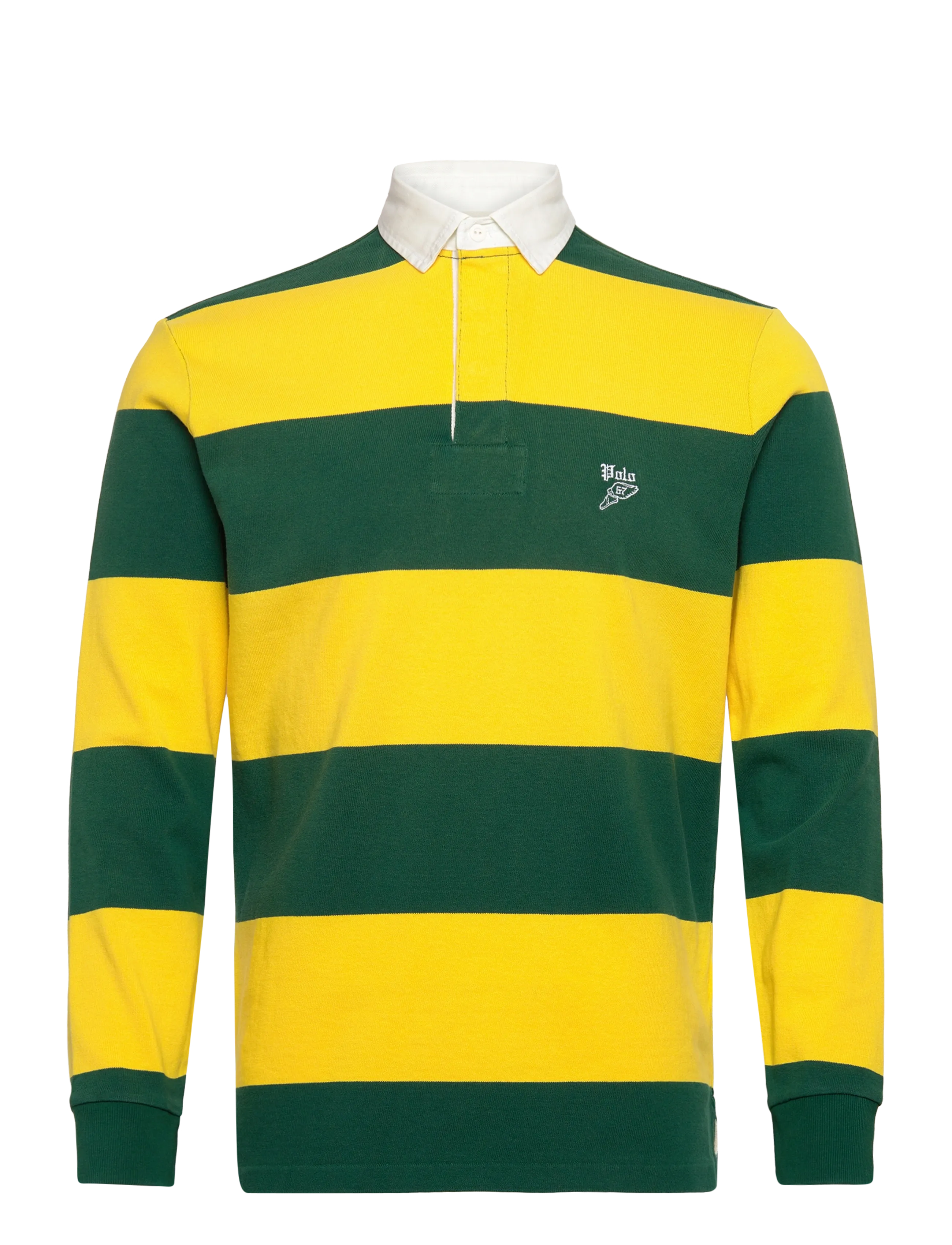 Polo Ralph Lauren Classic Fit Embroidered Rugby Shirt - Långärmade pikéer - HUNTER GREEN/ATHL / yellow