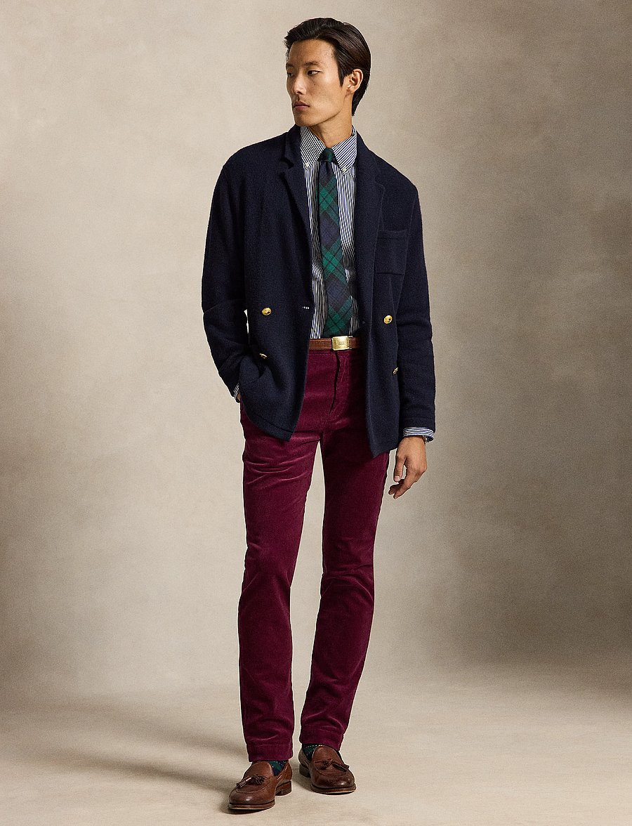 Polo Ralph Lauren - Andover Slim Fit Stretch Corduroy Pant - freizeithosen - ruby - 0