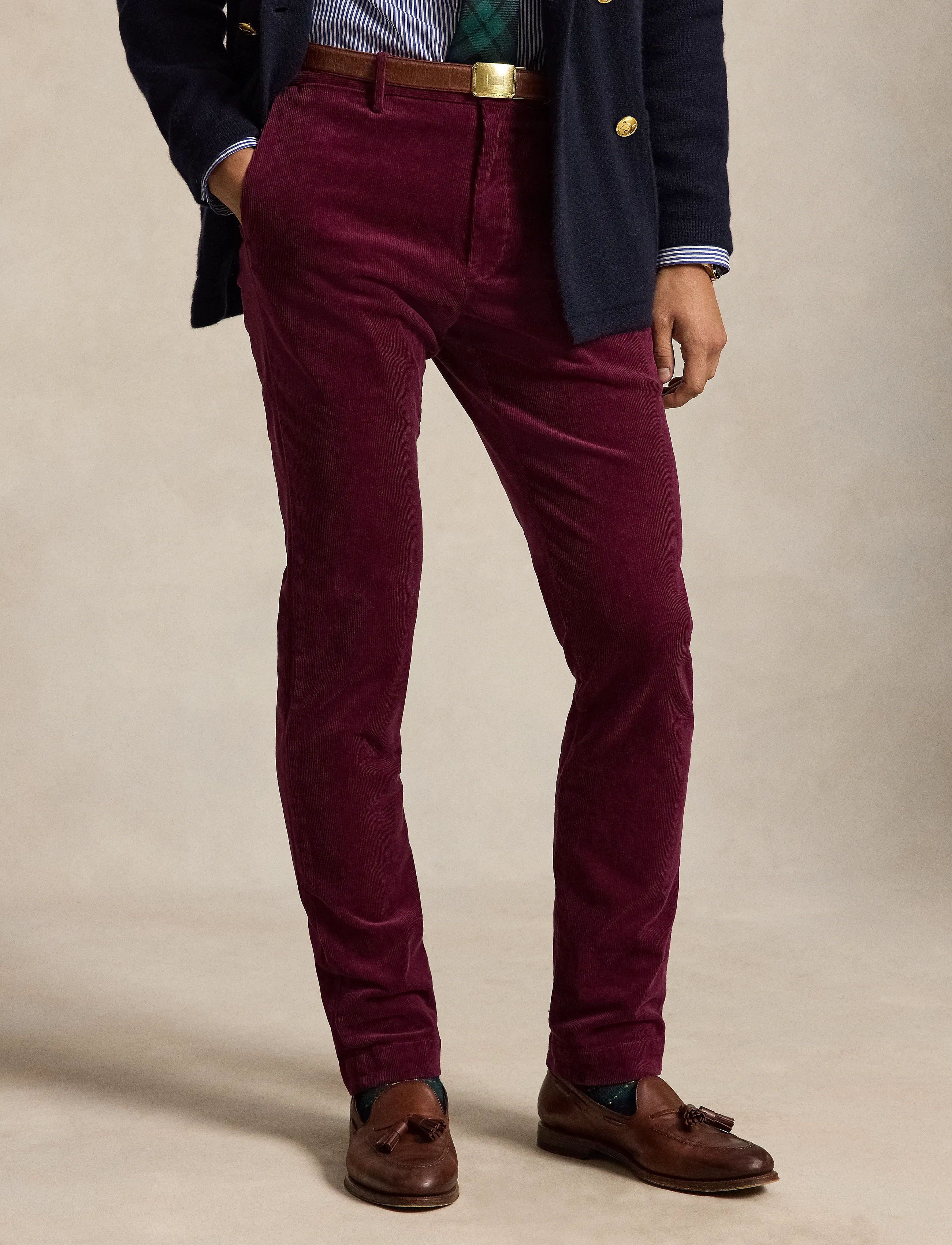 Polo Ralph Lauren - Andover Slim Fit Stretch Corduroy Pant - freizeithosen - ruby - 4