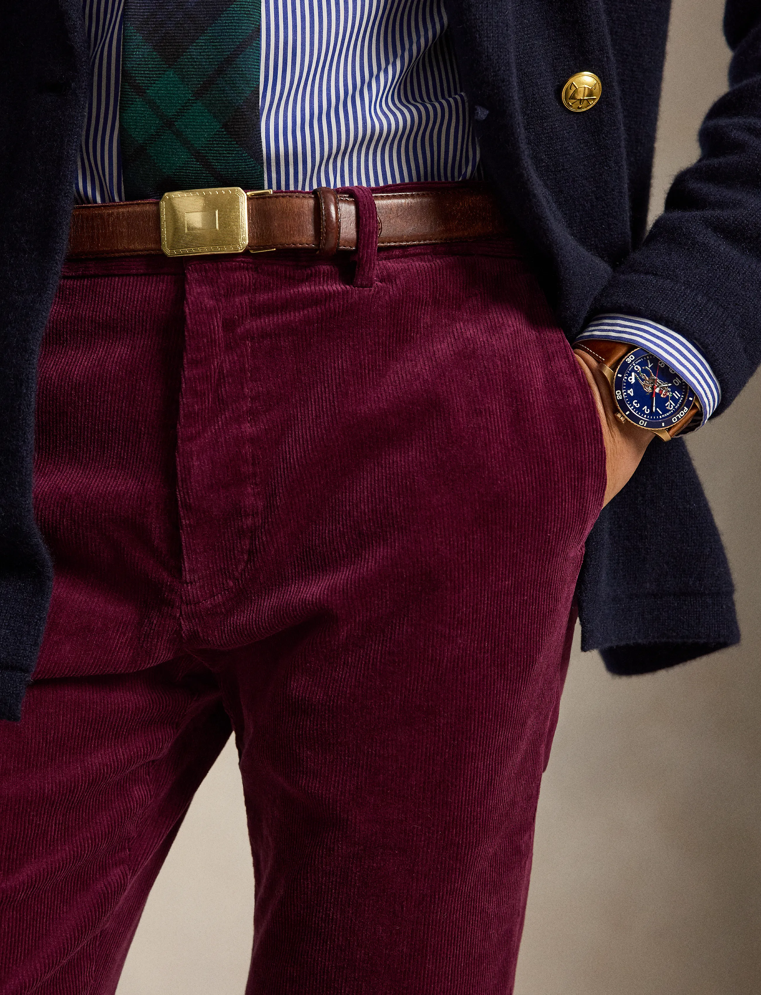 Polo Ralph Lauren - Andover Slim Fit Stretch Corduroy Pant - freizeithosen - ruby - 5