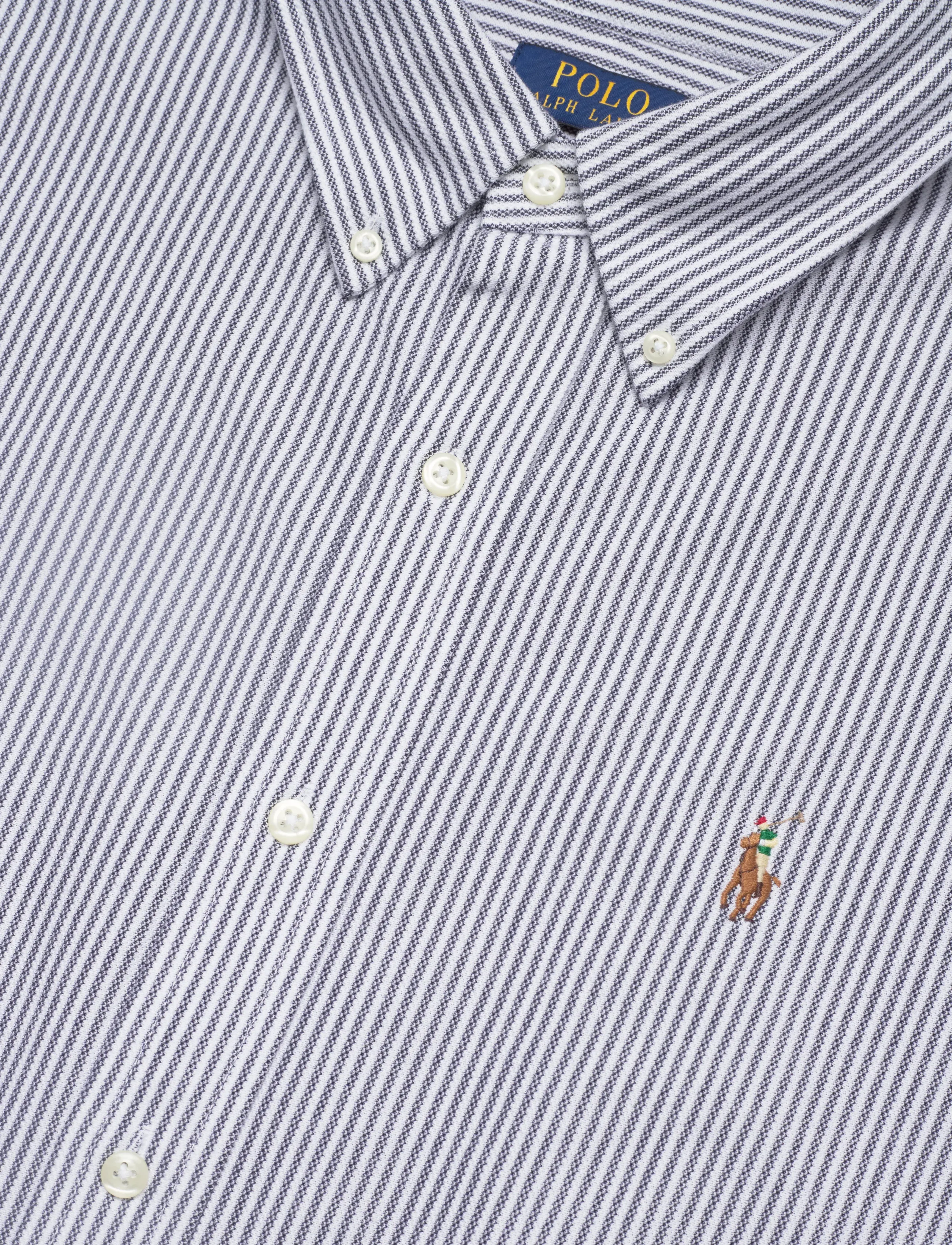 Polo Ralph Lauren - Striped Knit Oxford Shirt - newport navy/whit - 3