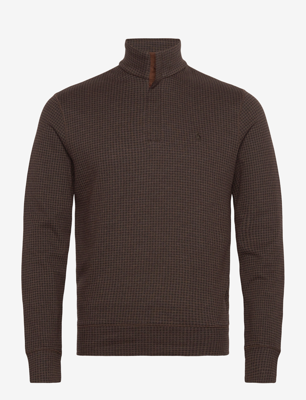 Polo Ralph Lauren - Houndstooth Luxury Jersey Pullover - alpine brown htr - 0