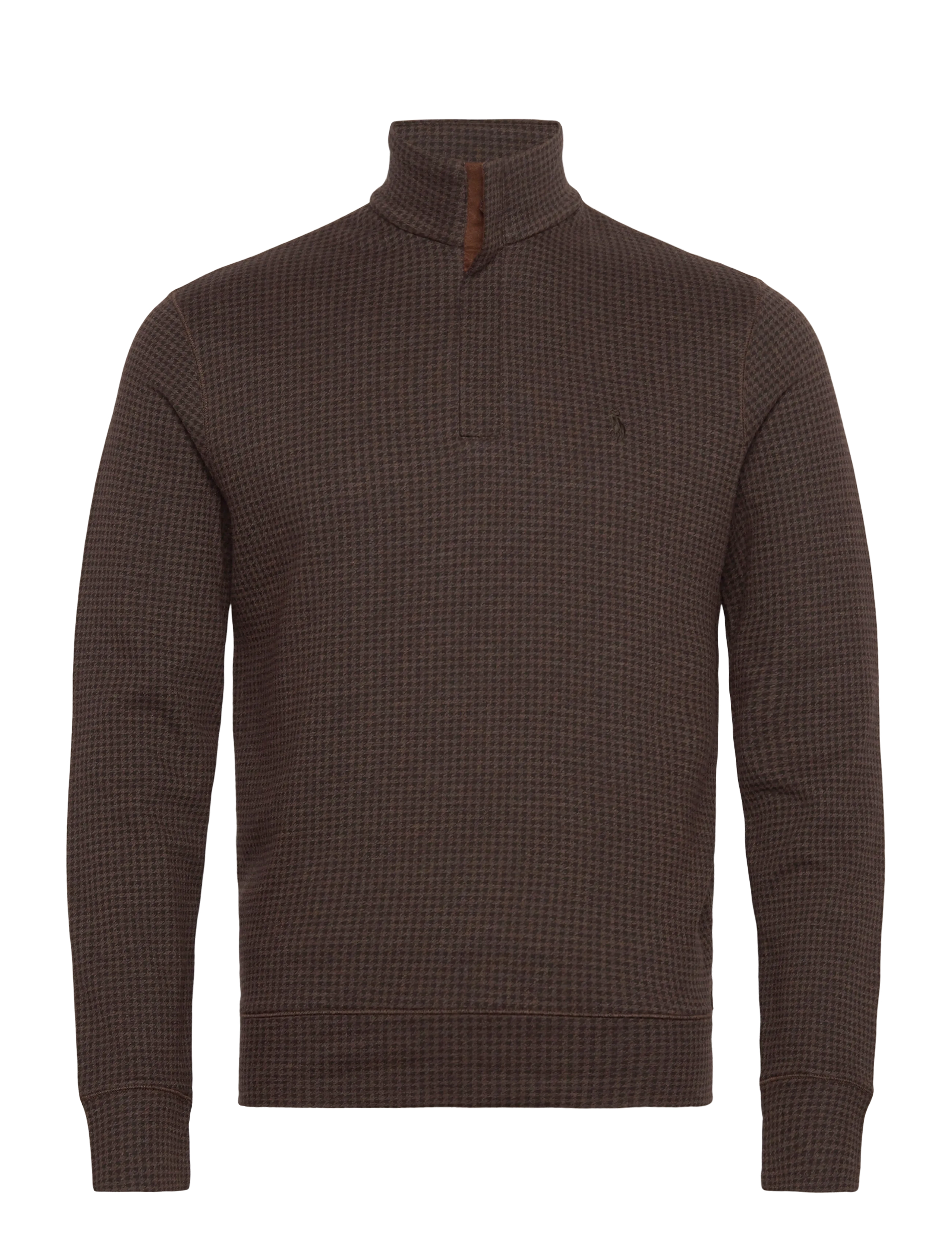 Houndstooth Luxury Jersey Pullover - ALPINE BROWN HTR