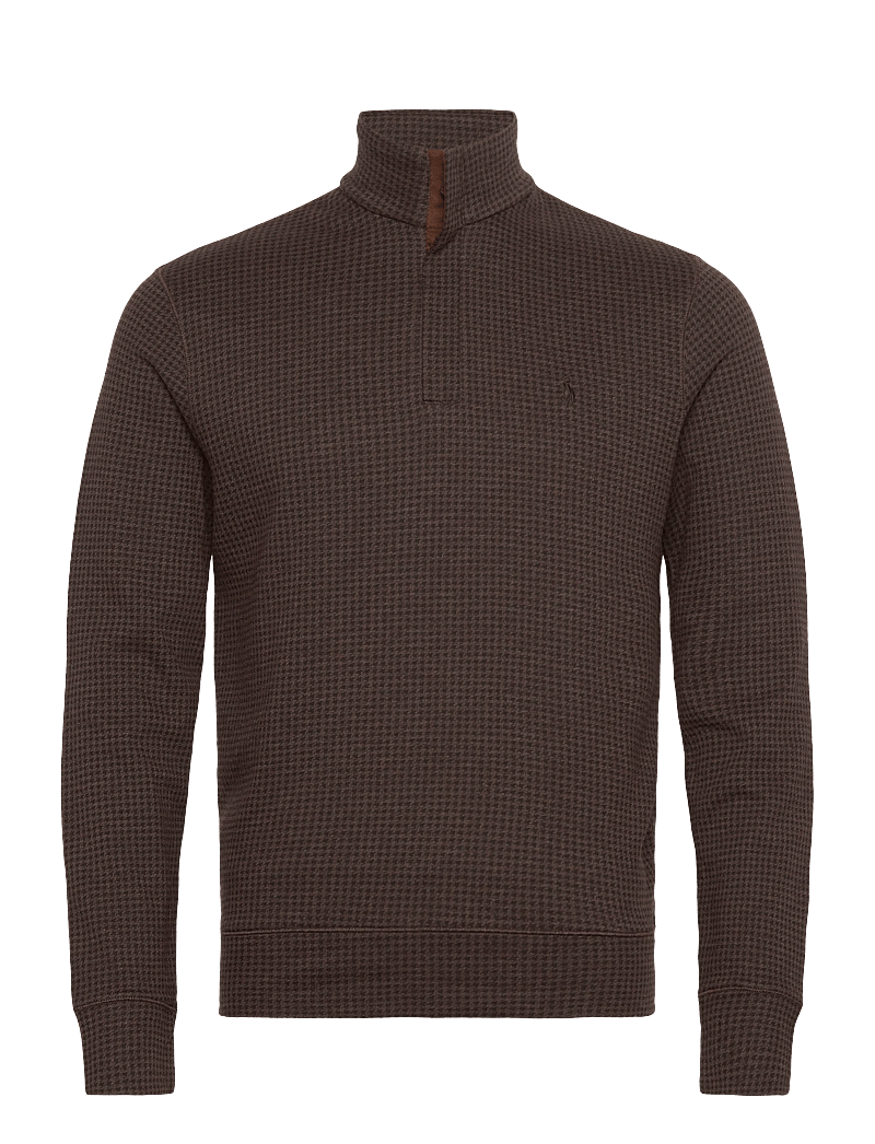 Polo Ralph Lauren - Houndstooth Luxury Jersey Pullover - alpine brown htr - 0