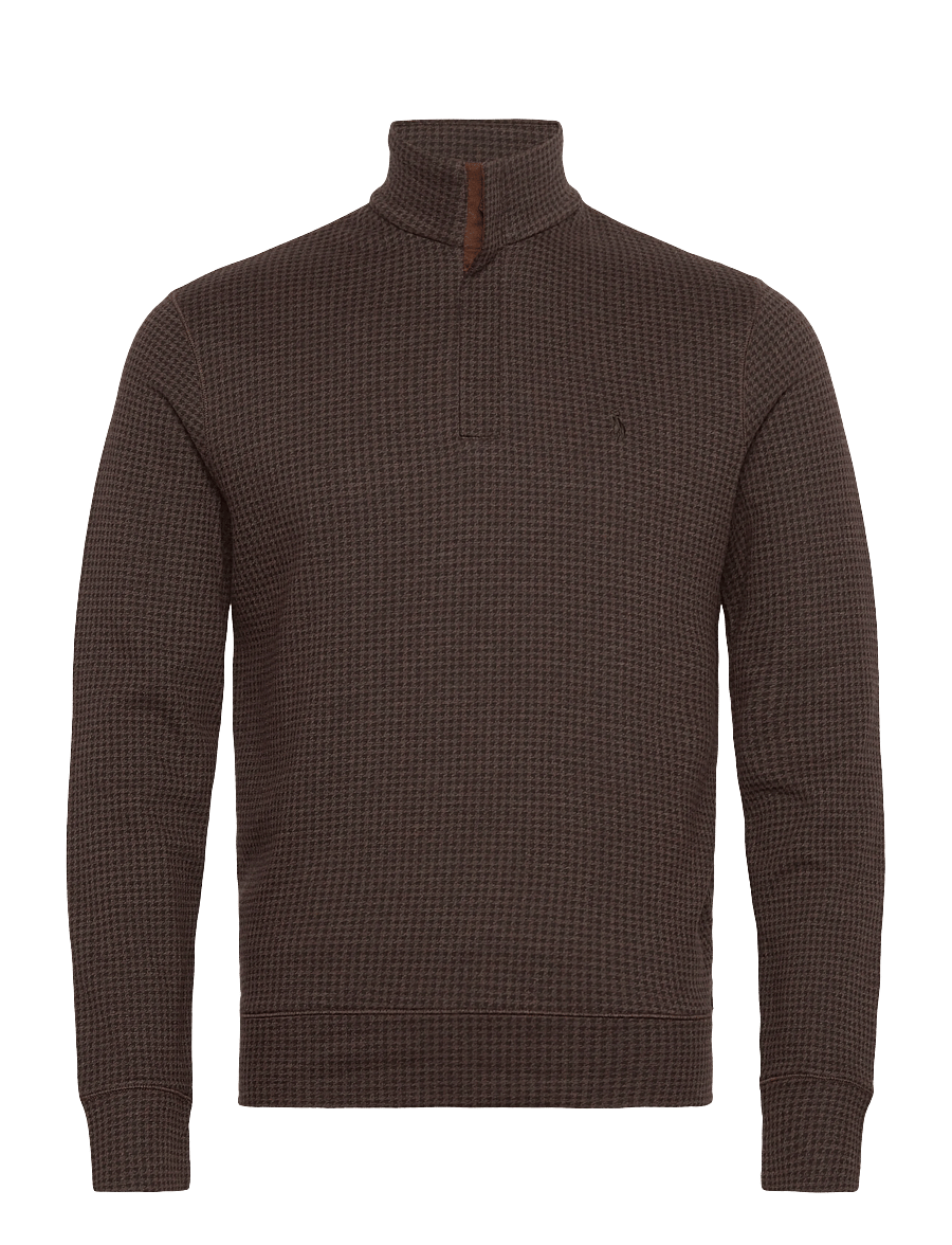 Polo Ralph Lauren - Houndstooth Luxury Jersey Pullover - alpine brown htr - 0
