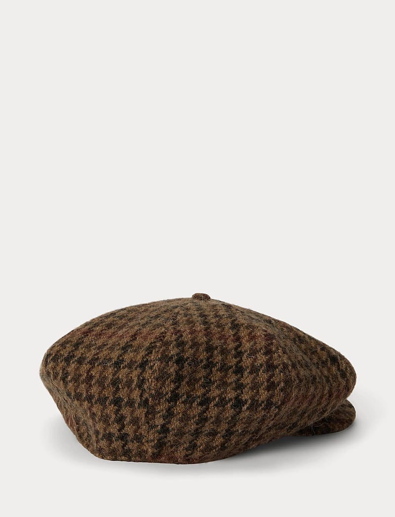 Polo Ralph Lauren - Houndstooth Wool Tweed Newsboy Cap - flat caps - loden multi - 0