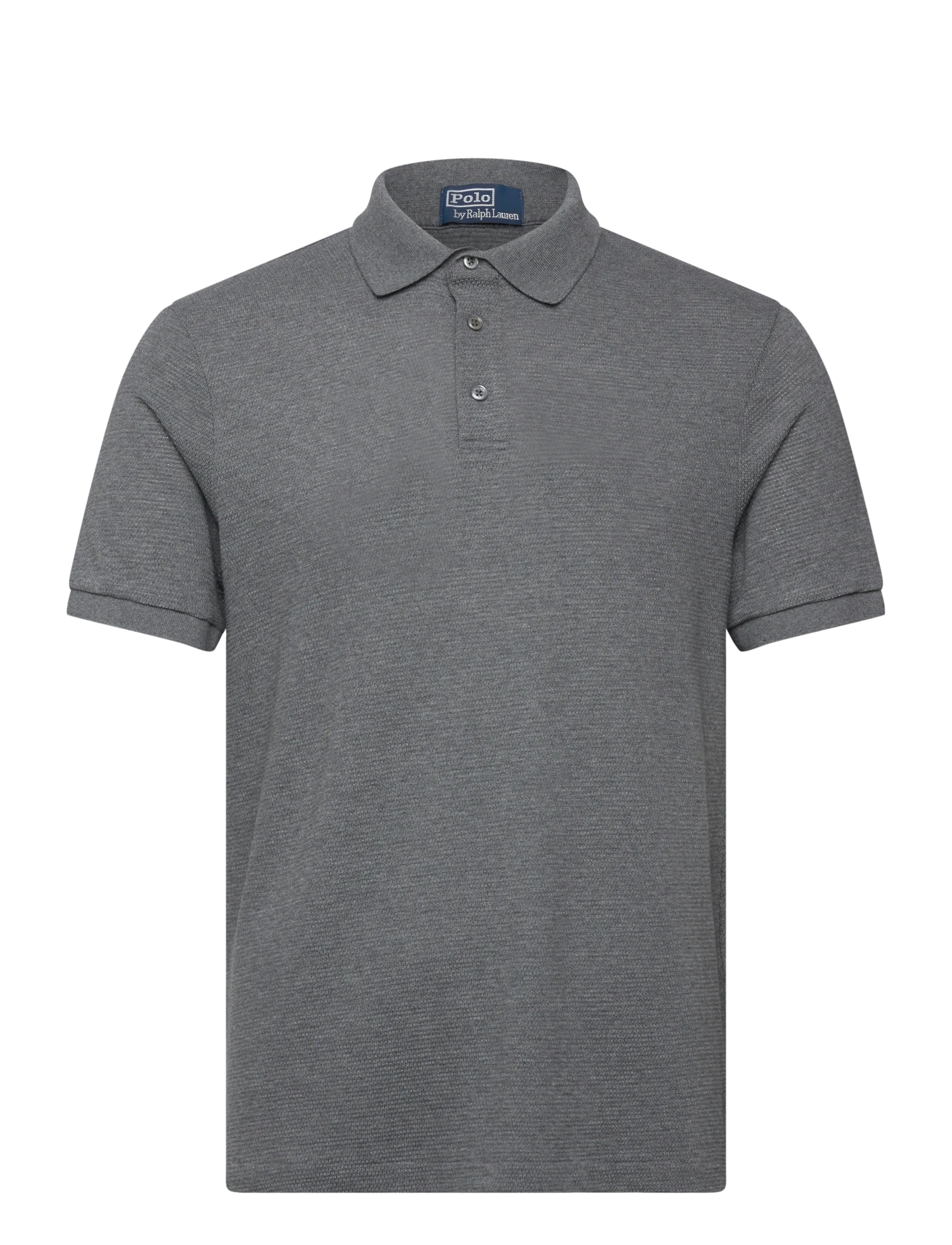 Standard Fit Textured Polo Shirt - FORTRESS GREY HEA