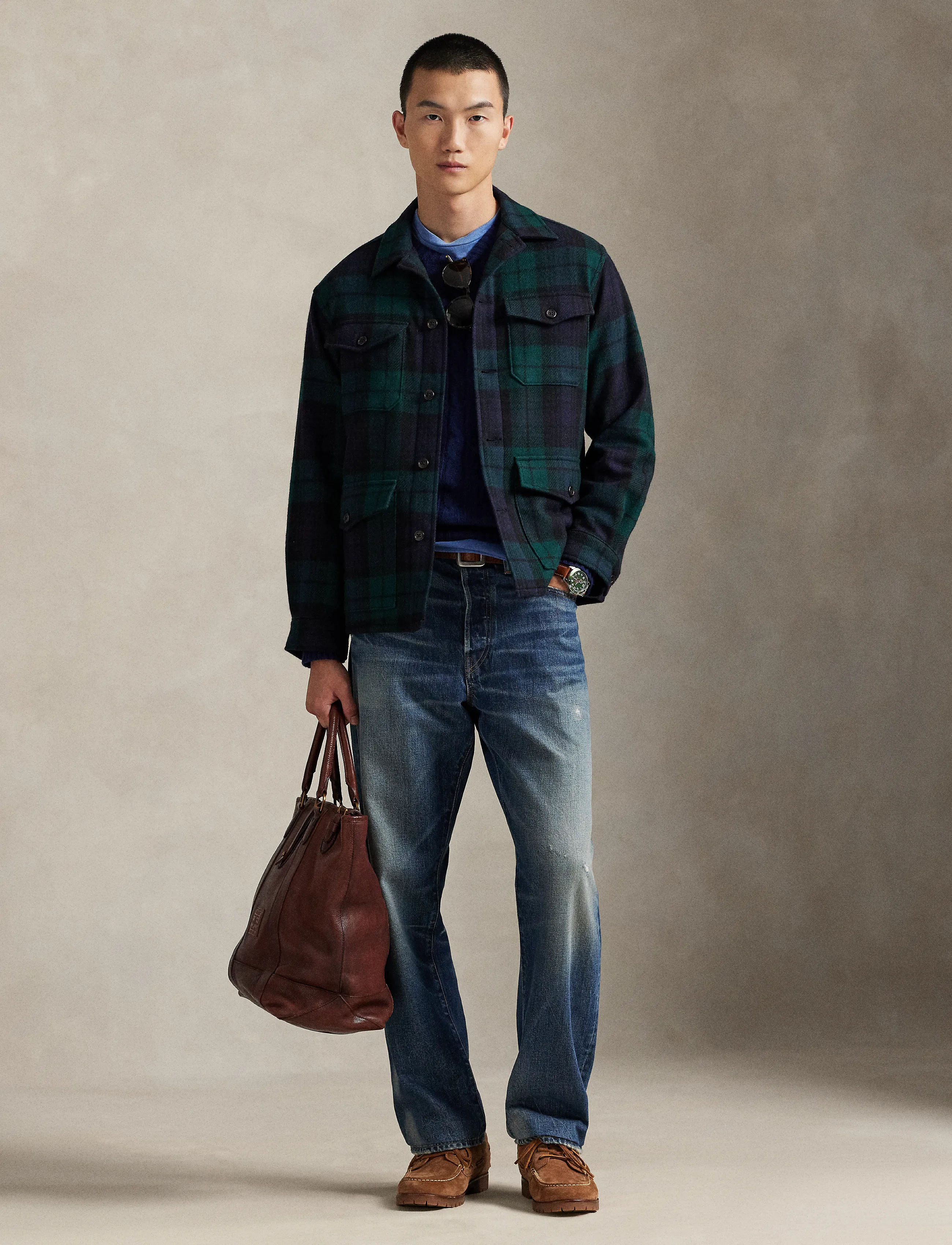 Polo Ralph Lauren - Plaid Wool-Alpaca Tweed Overshirt - 7018 large tartan - 3