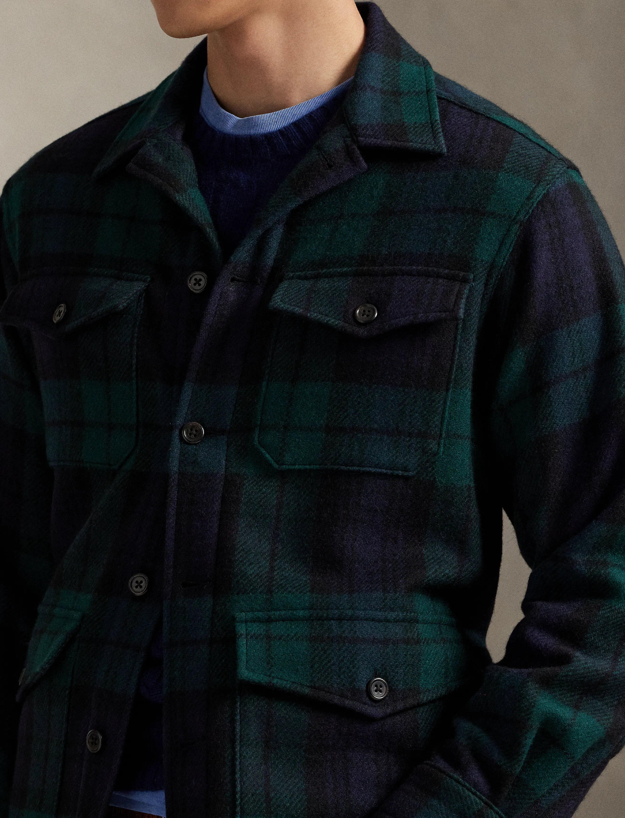 Polo Ralph Lauren - Plaid Wool-Alpaca Tweed Overshirt - 7018 large tartan - 4
