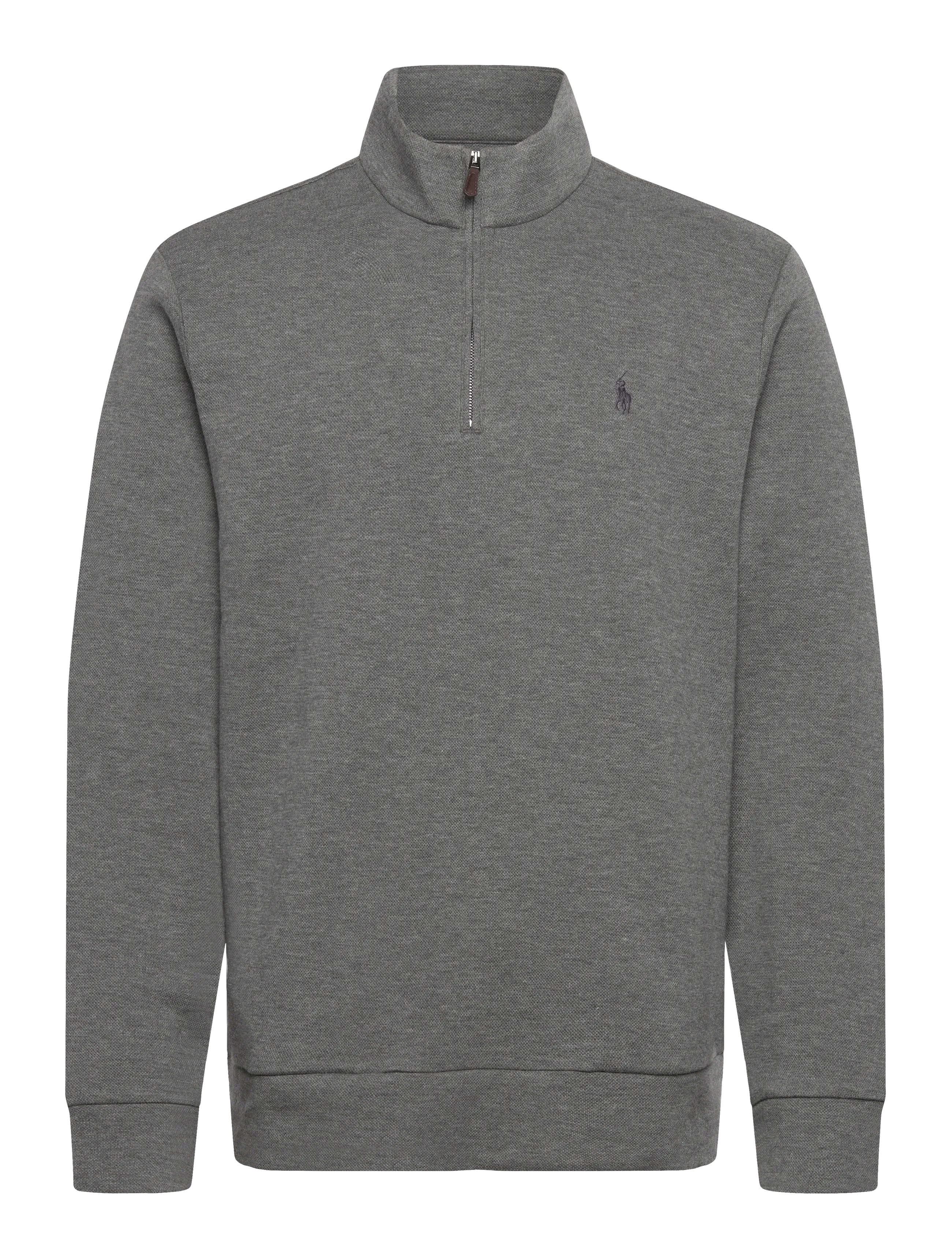 Double-Knit Mesh Quarter-Zip Pullover - FORTRESS GREY HEA