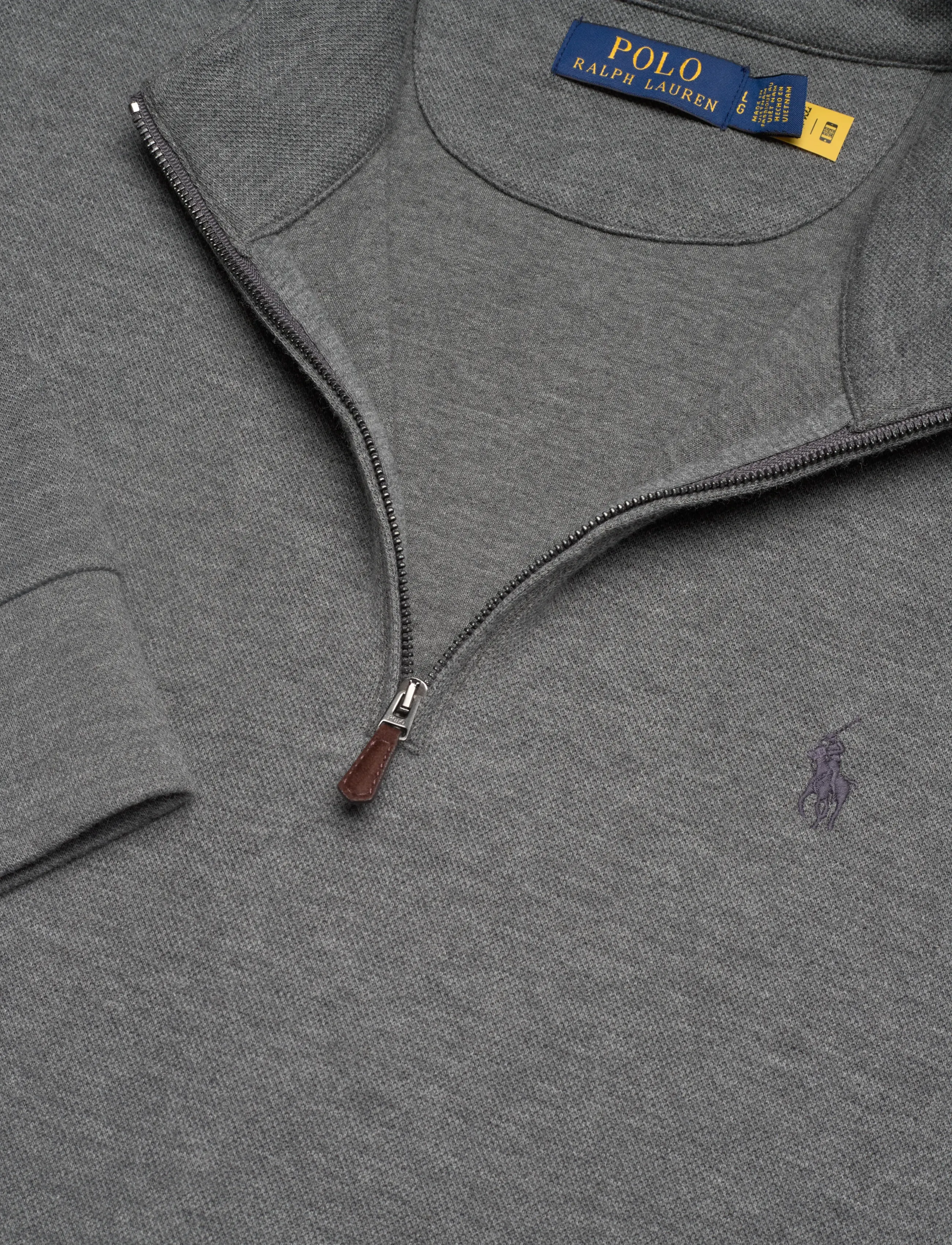 Polo Ralph Lauren - Double-Knit Mesh Quarter-Zip Pullover - fortress grey hea - 2