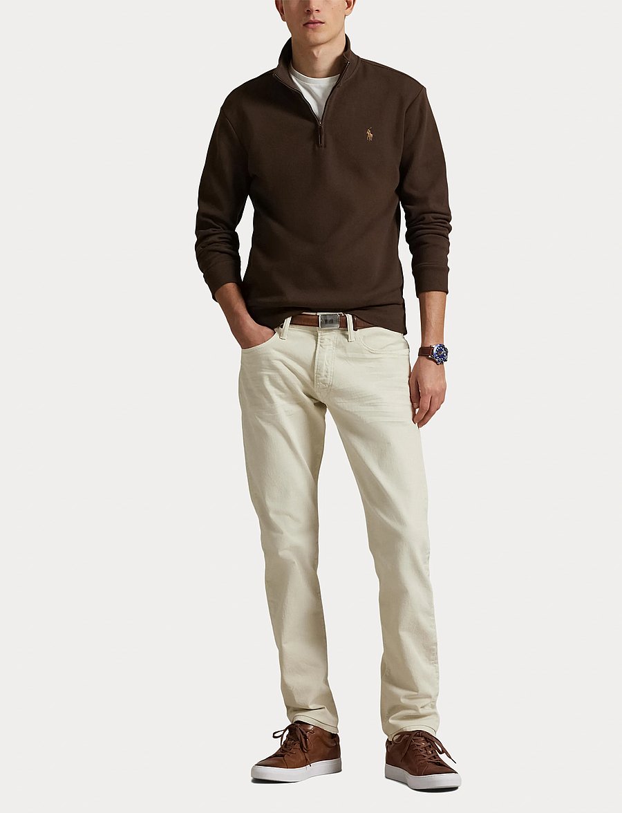 Polo Ralph Lauren - Double-Knit Mesh Quarter-Zip Pullover - nutmeg brown - 4