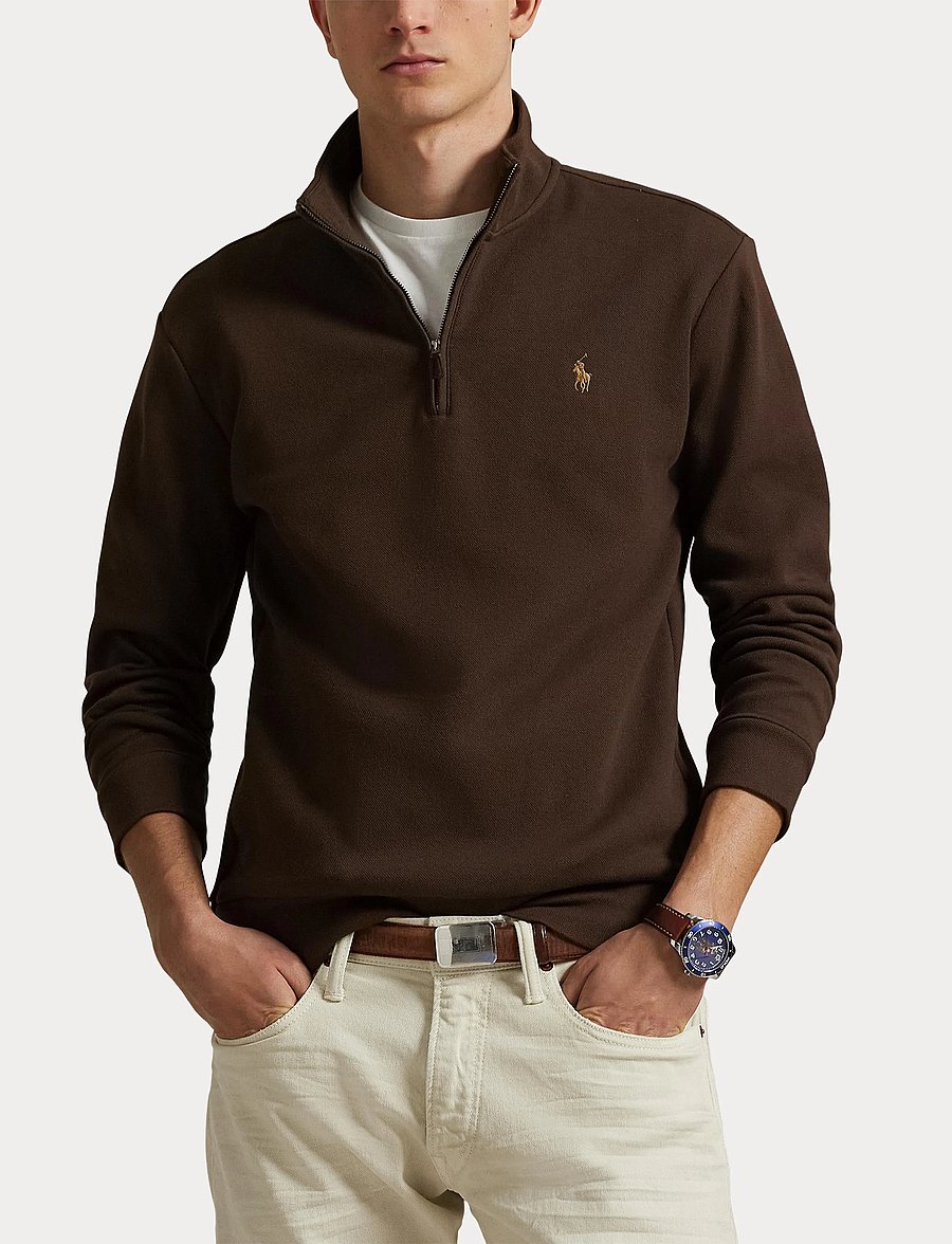 Polo Ralph Lauren - Double-Knit Mesh Quarter-Zip Pullover - nutmeg brown - 5