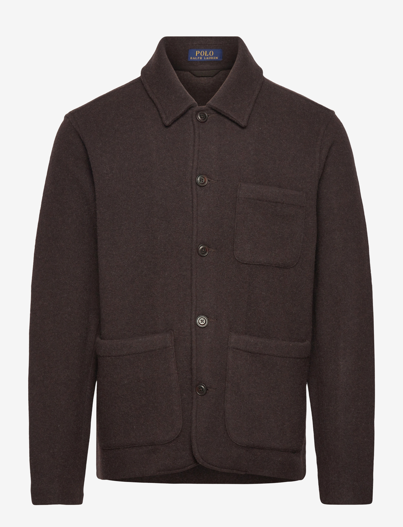 Polo Ralph Lauren - Wool-Blend Utility Shirt Jacket - uldjakker - dark brown heathe - 0