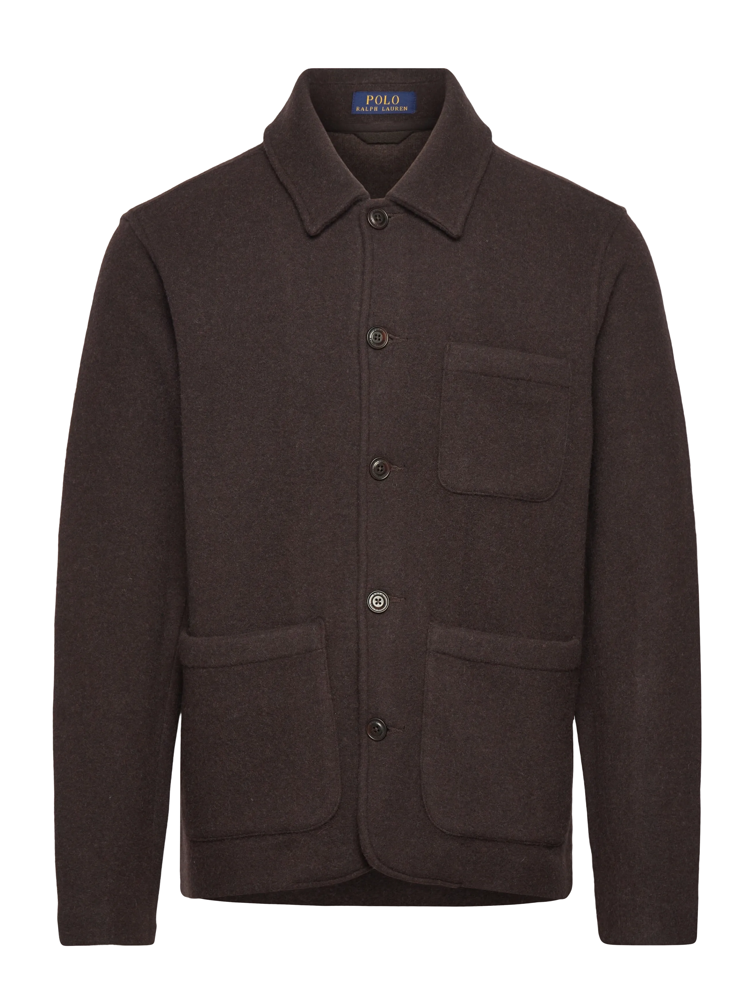 Wool-Blend Utility Shirt Jacket - DARK BROWN HEATHE