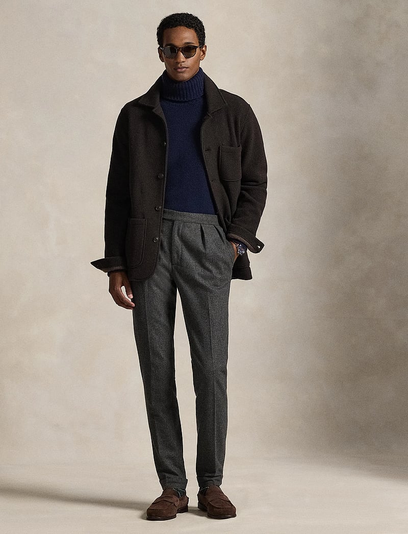 Polo Ralph Lauren - Wool-Blend Utility Shirt Jacket - uldjakker - dark brown heathe - 0