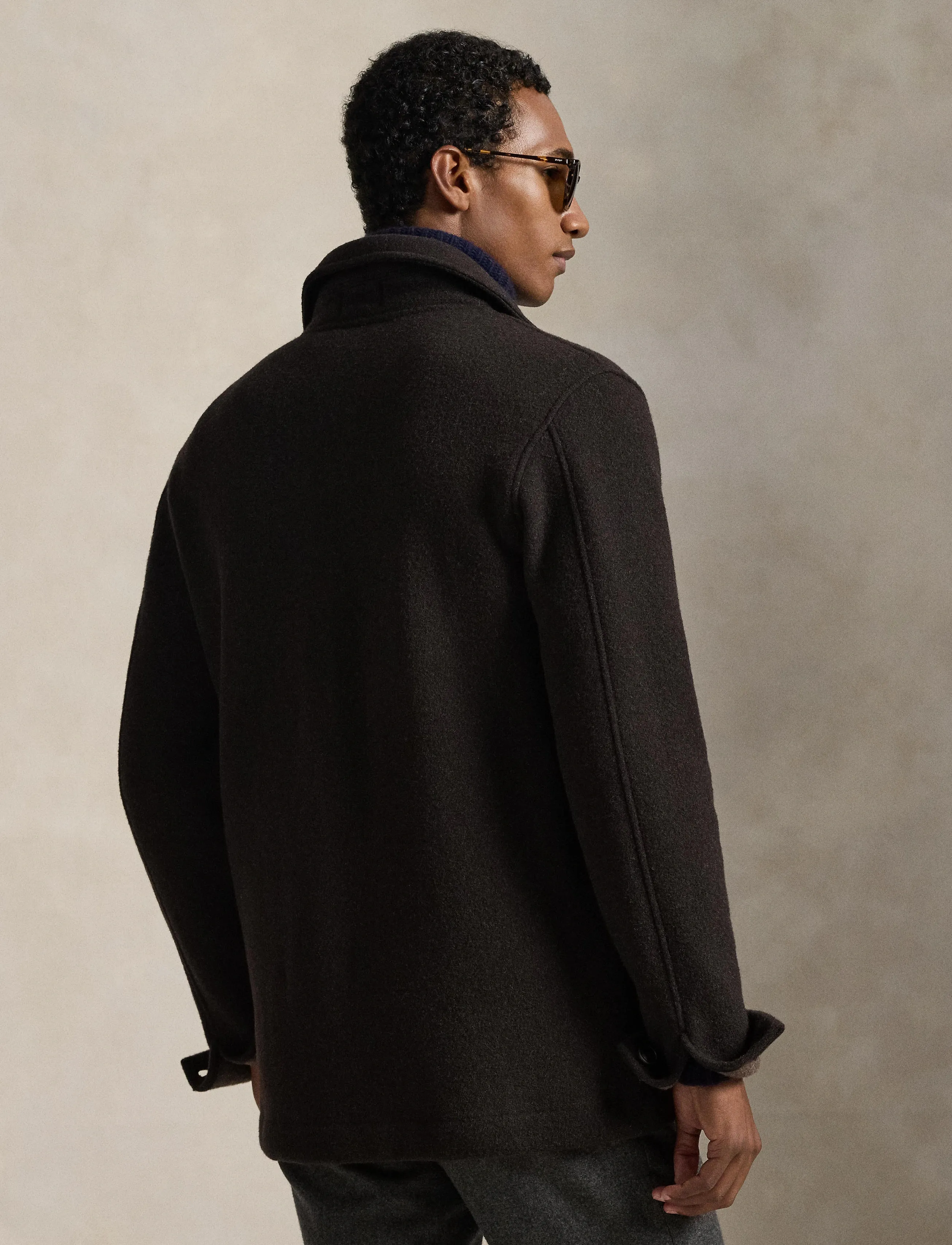 Polo Ralph Lauren - BRUSHED DOUBLE KNIT-LSL-PLO - wool jackets - dark brown heathe - 3