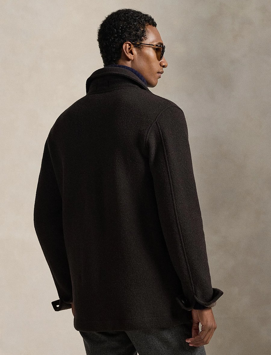 Polo Ralph Lauren - BRUSHED DOUBLE KNIT-LSL-PLO - wool jackets - dark brown heathe - 3