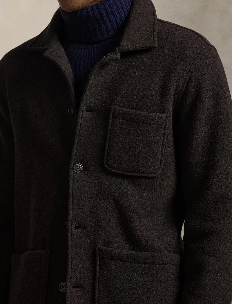 Polo Ralph Lauren - Wool-Blend Utility Shirt Jacket - uldjakker - dark brown heathe - 4