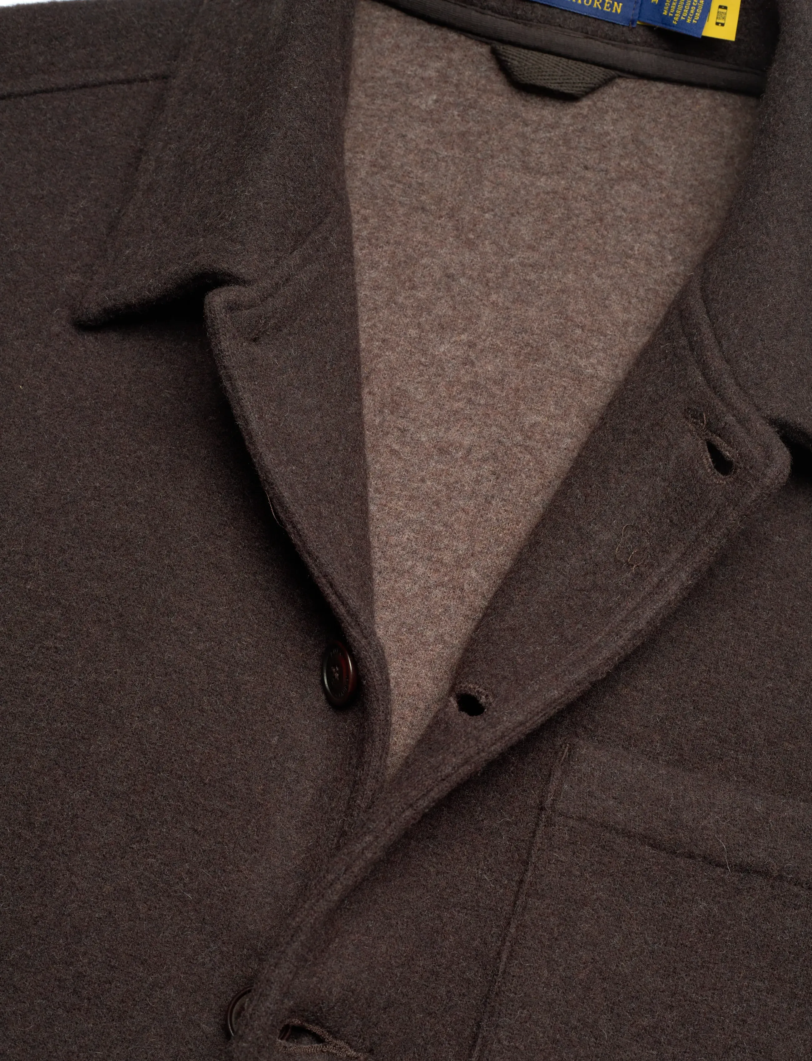 Polo Ralph Lauren - BRUSHED DOUBLE KNIT-LSL-PLO - wool jackets - dark brown heathe - 5