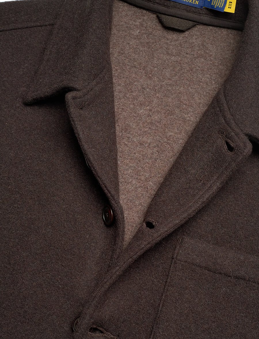 Polo Ralph Lauren - BRUSHED DOUBLE KNIT-LSL-PLO - wool jackets - dark brown heathe - 5