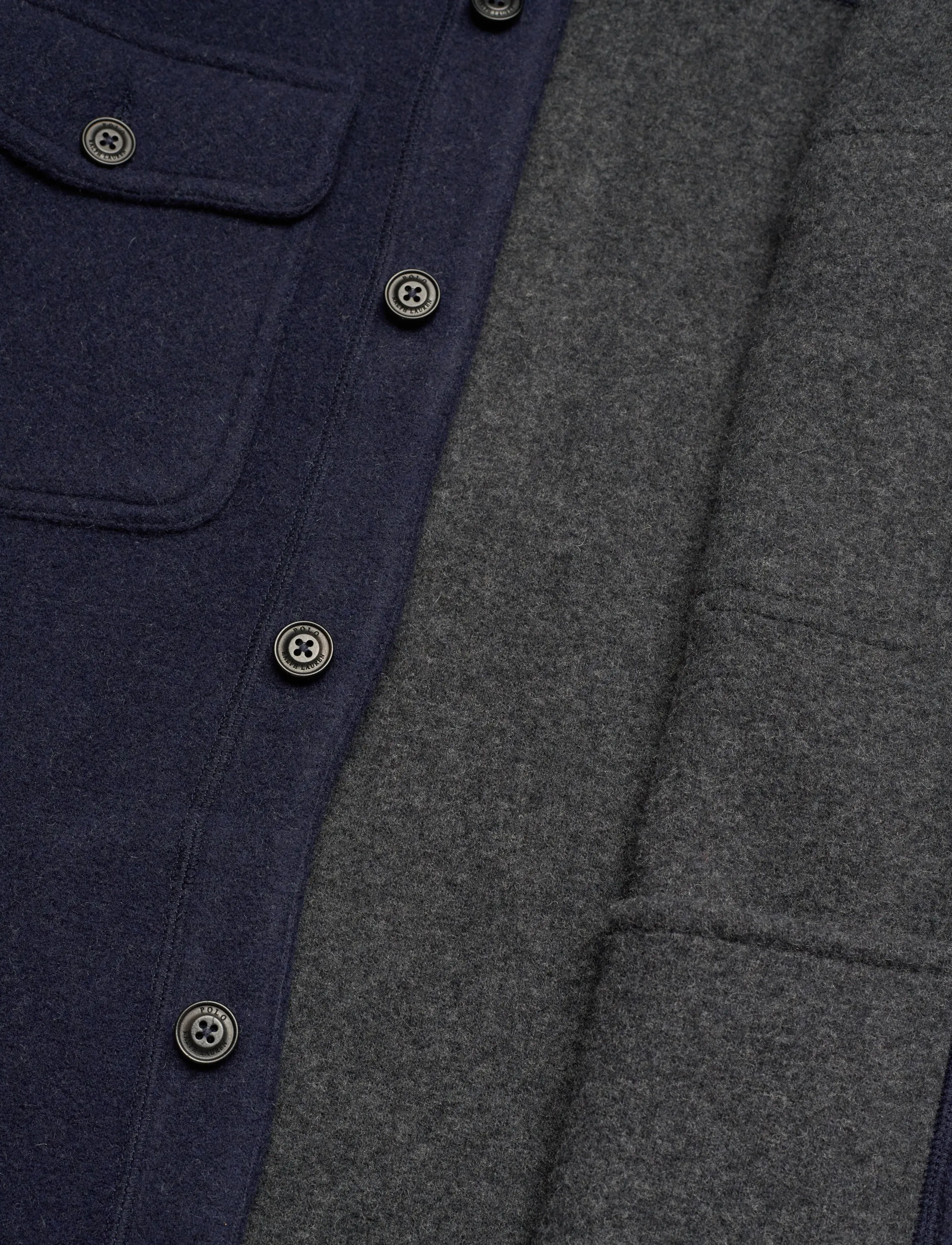 Polo Ralph Lauren - Double-Faced Wool-Blend Shirt Jacket - nach anlass kaufen - worth navy htr/dr - 4
