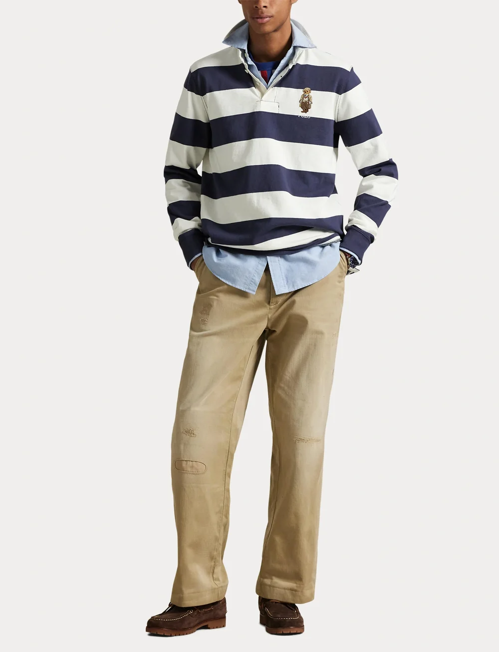 Polo Ralph Lauren - Classic Fit Polo Bear Rugby Shirt - langærmede poloer - fa25 fad blu/dckw - 4