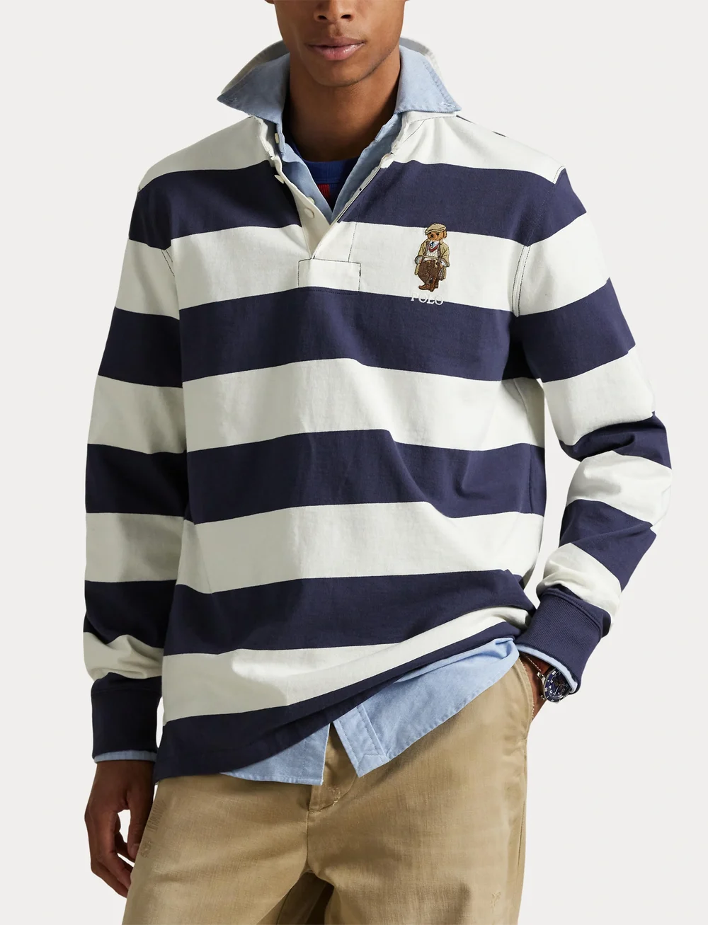 Polo Ralph Lauren - Classic Fit Polo Bear Rugby Shirt - langærmede poloer - fa25 fad blu/dckw - 5