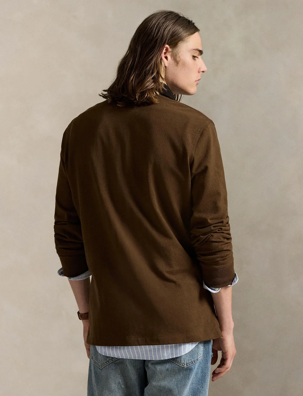 Polo Ralph Lauren - Classic Fit Polo Bear Rugby Shirt - långärmade pikéer - fa25 branch brown - 2