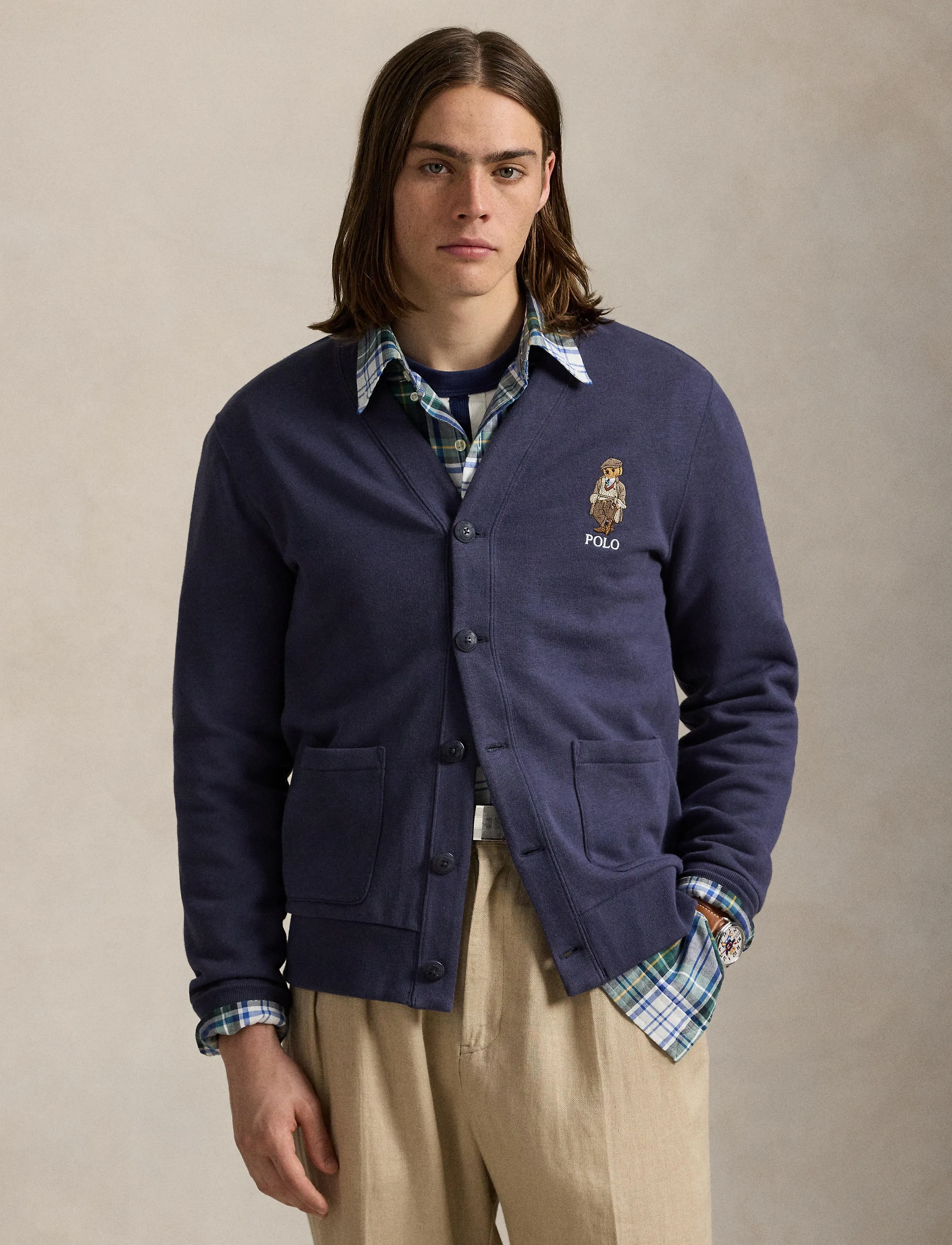 Polo Ralph Lauren - Polo Bear Fleece Cardigan - fa25 faded blue h - 3