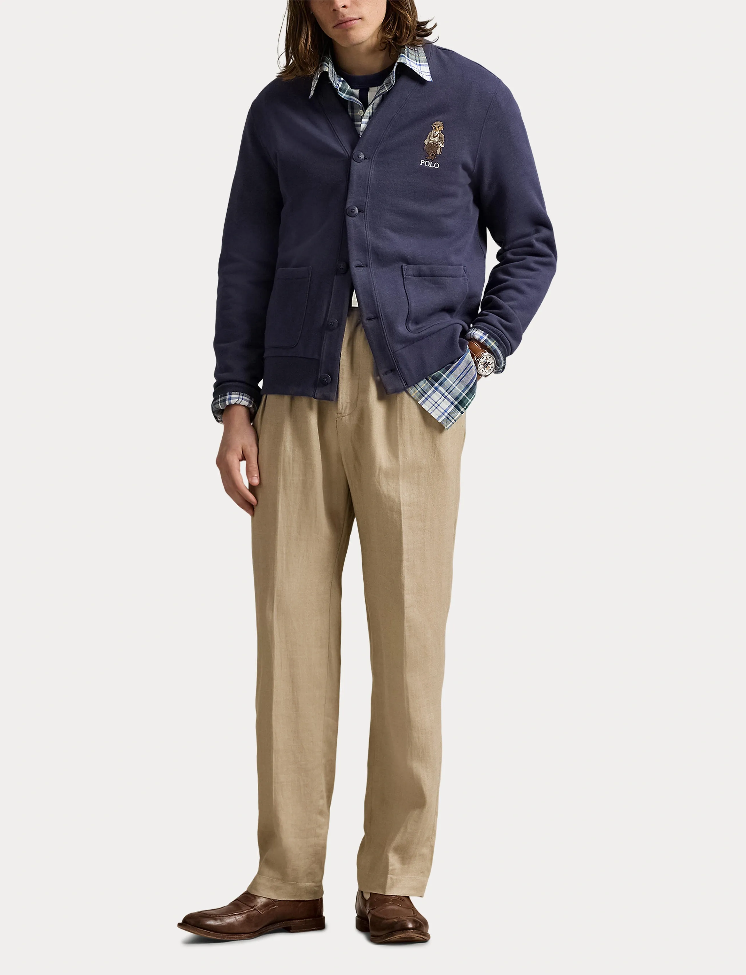 Polo Ralph Lauren - Polo Bear Fleece Cardigan - fa25 faded blue h - 4