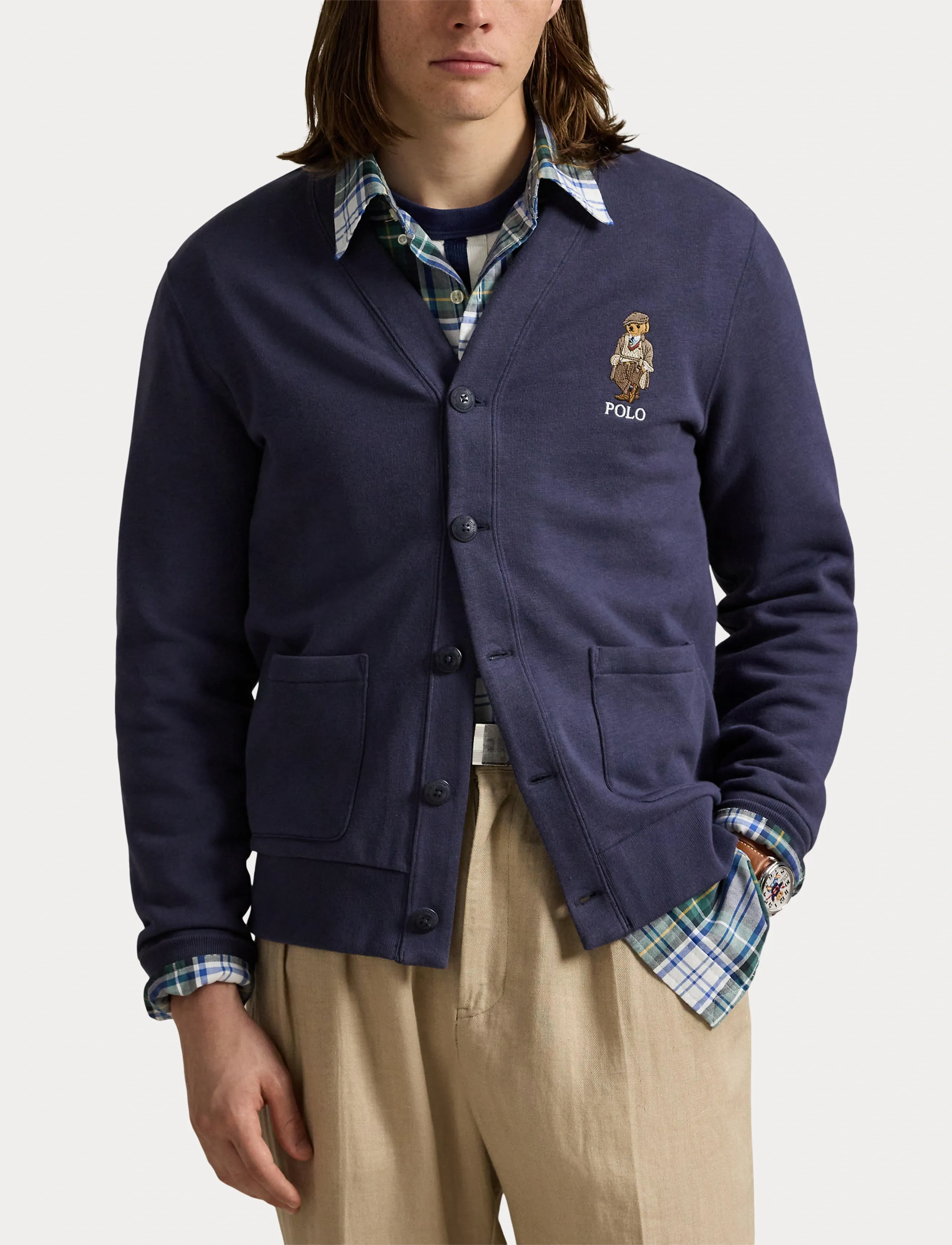 Polo Ralph Lauren - Polo Bear Fleece Cardigan - fa25 faded blue h - 5