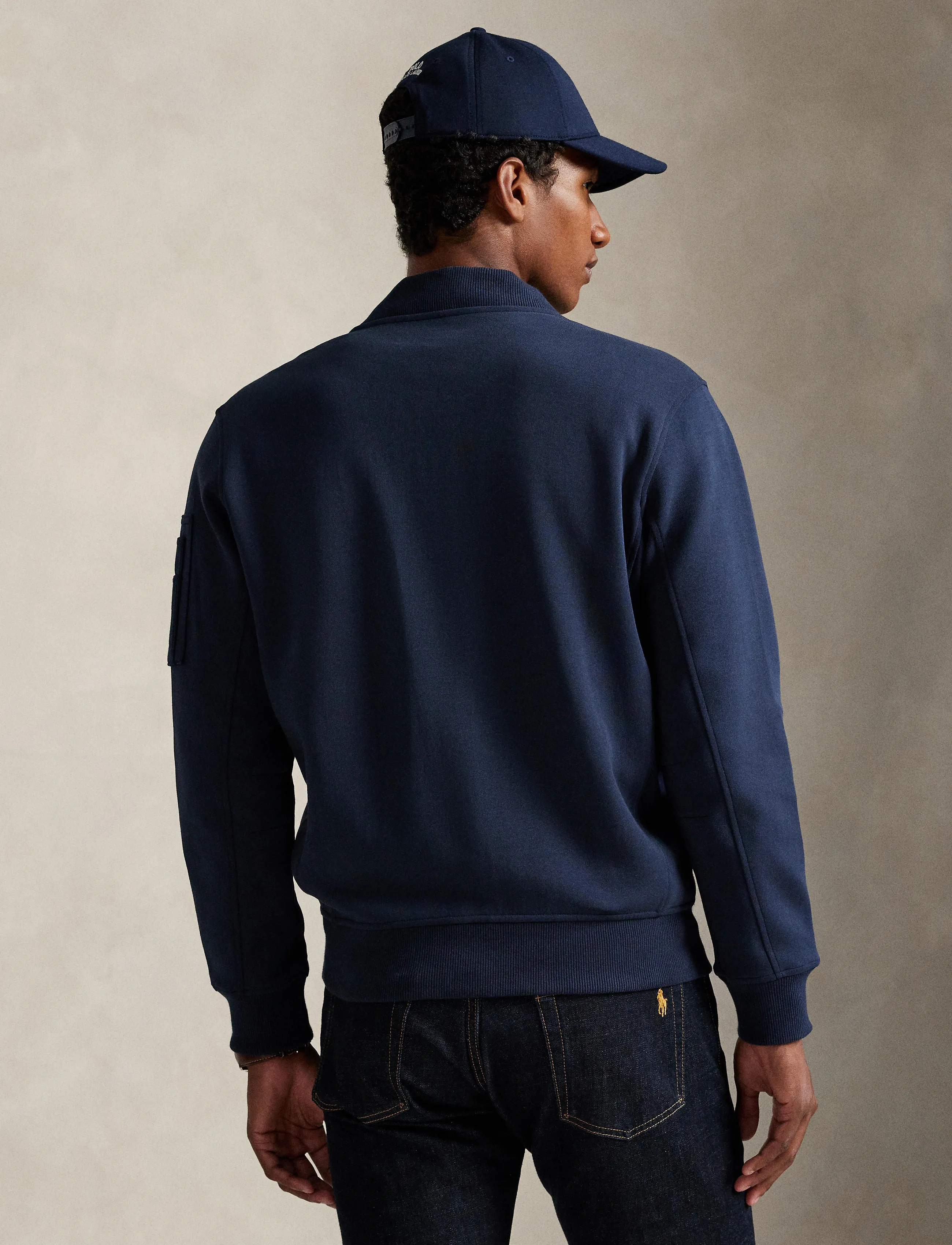 Polo Ralph Lauren Double-Knit Flight Jacket, XXL, Navy, Jakker > Bomberjakker, Herre