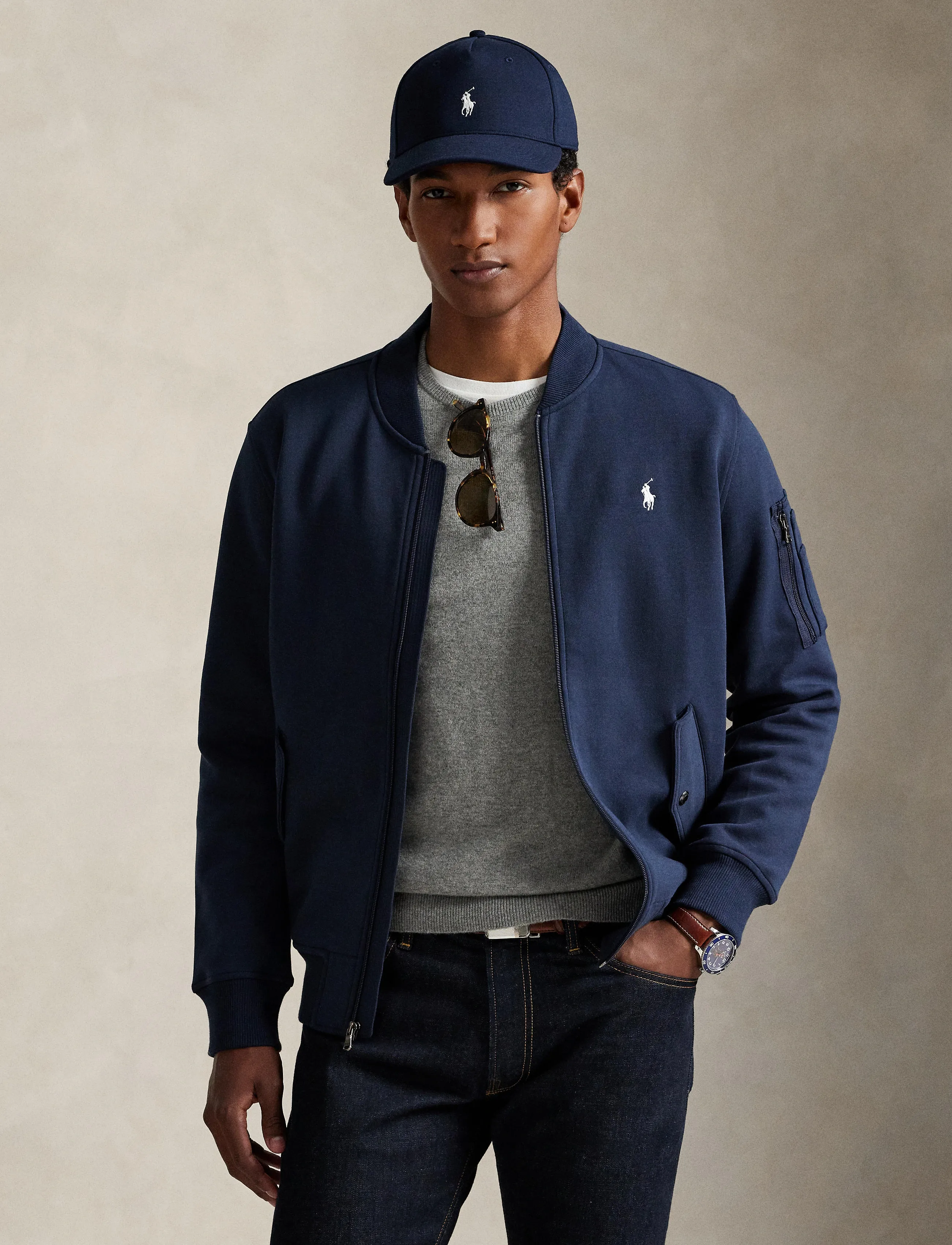 Polo Ralph Lauren Double-Knit Bomber Jacket - Jacken - AVIATOR NAVY / navy