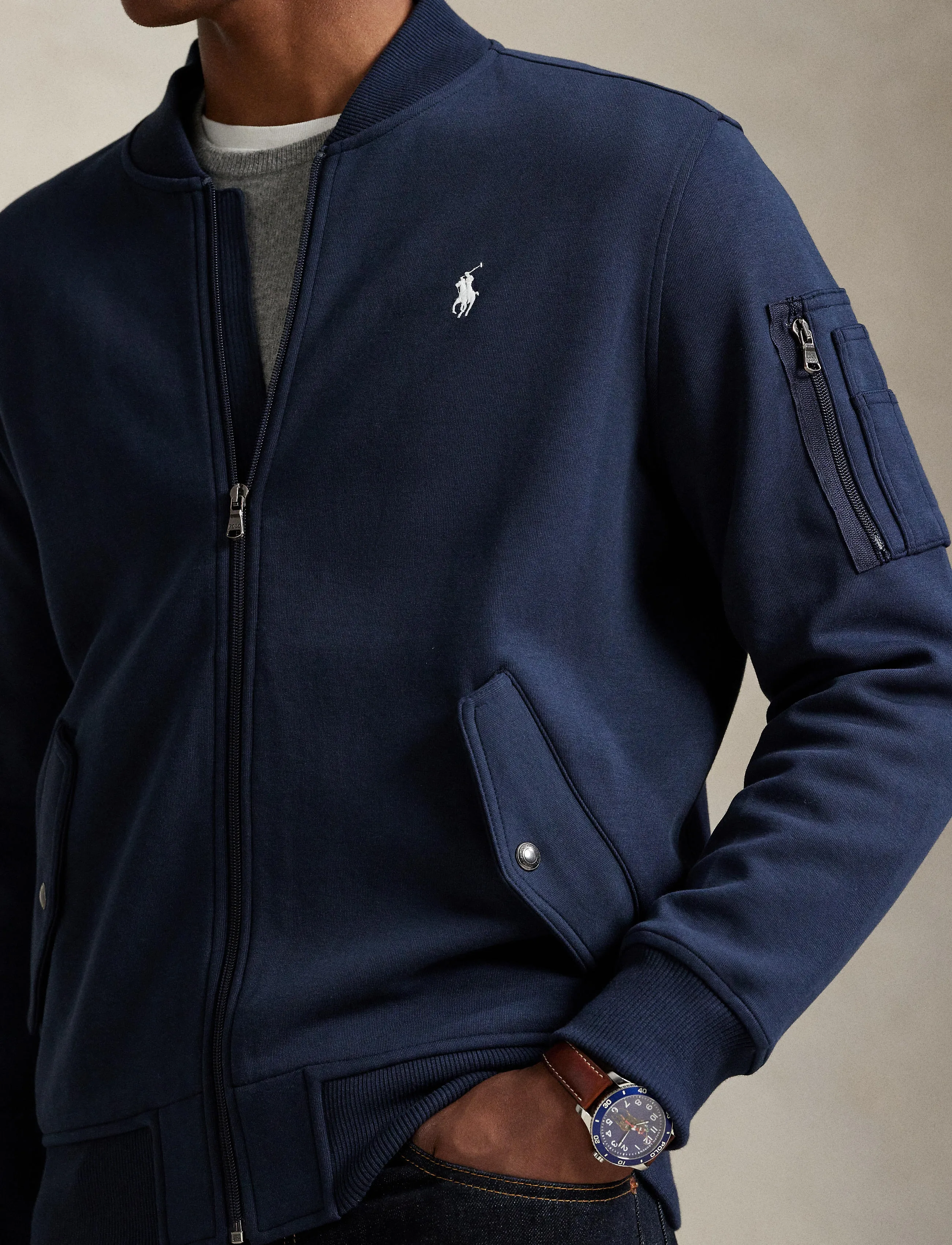 Polo Ralph Lauren - 30/1 DOUBLE KNT CVC-LSL-SWS - vårjackor - aviator navy - 4