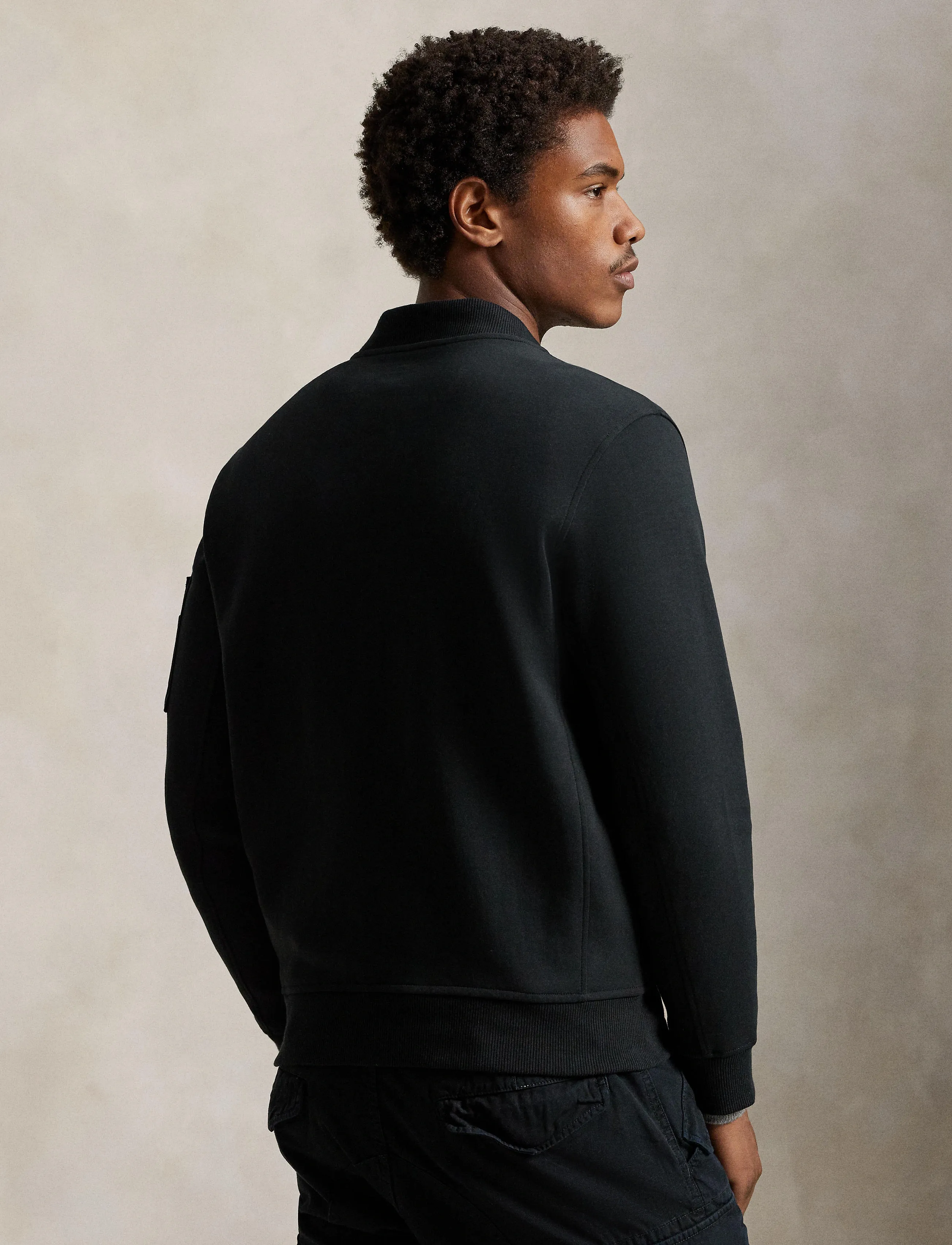 Polo Ralph Lauren Double-Knit Flight Jacket, XL, Black, Jakker > Bomberjakker, Herre