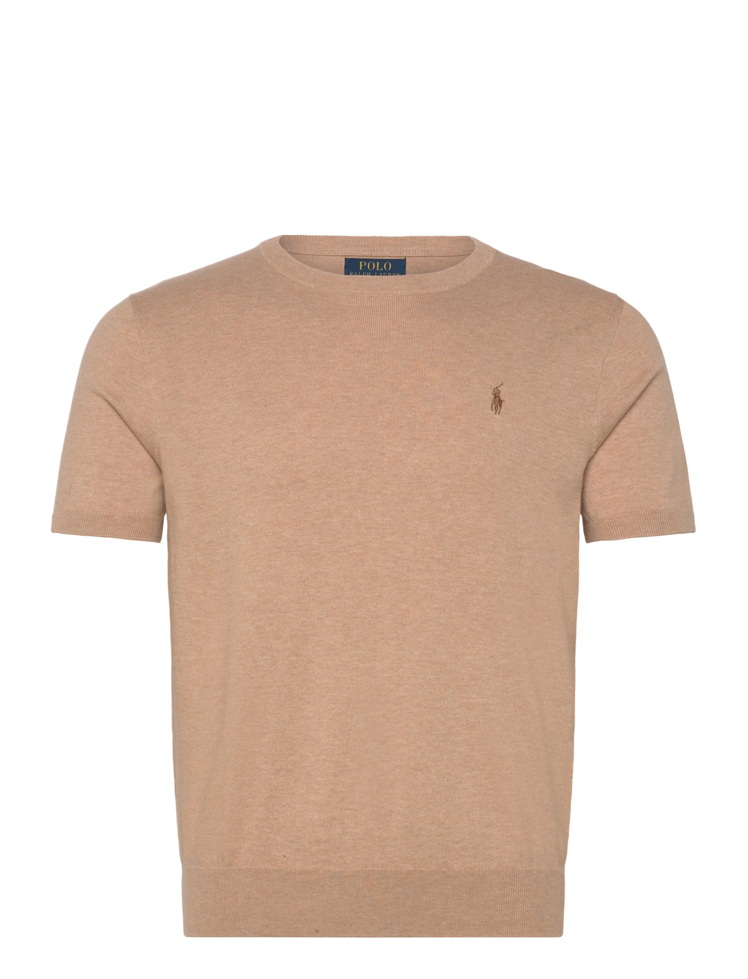 Polo Ralph Lauren Cotton Crewneck Short-Sleeve Sweater - T-Shirts - CAMEL MELANGE / beige