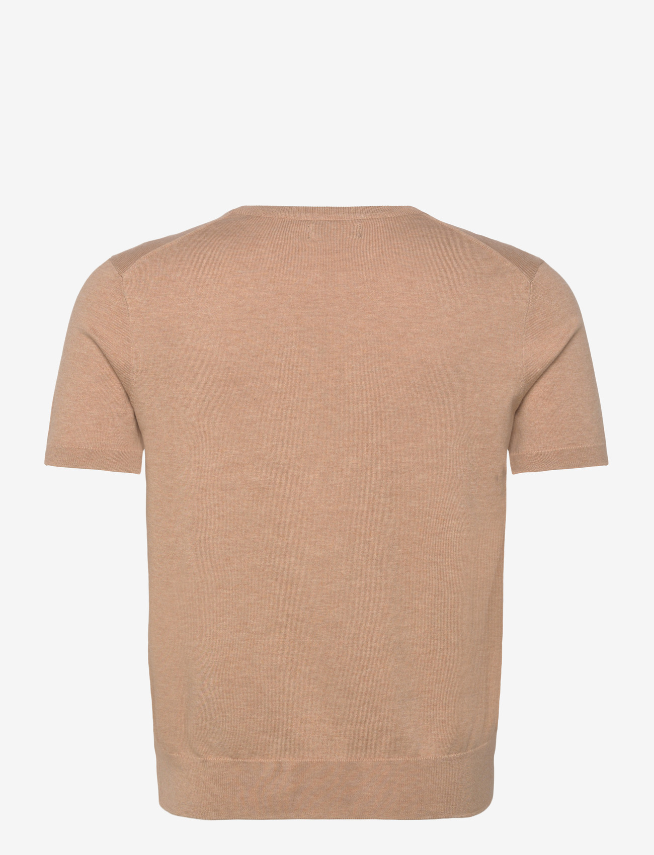 Polo Ralph Lauren - Cotton Crewneck Short-Sleeve Sweater - t-shirts - camel melange - 1